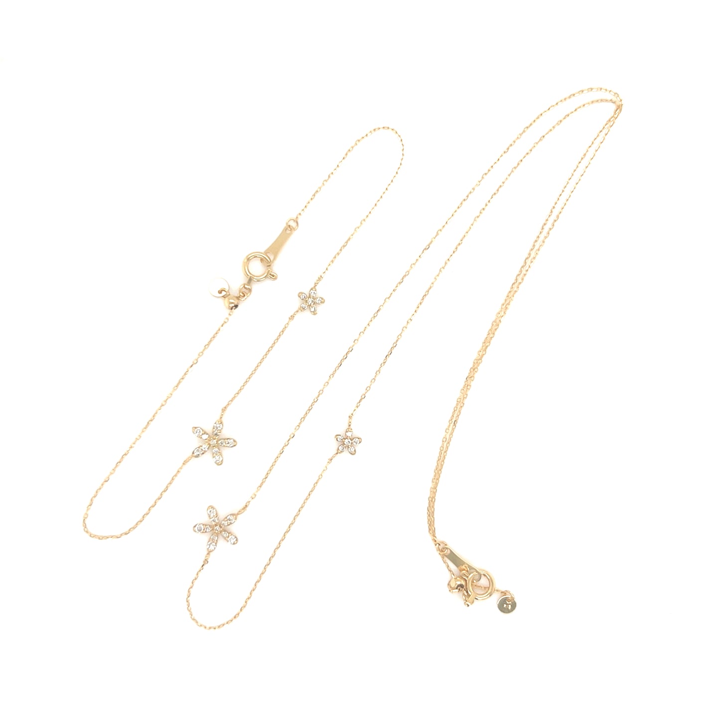 Duo Floral Necklace 0.08/0.03ct