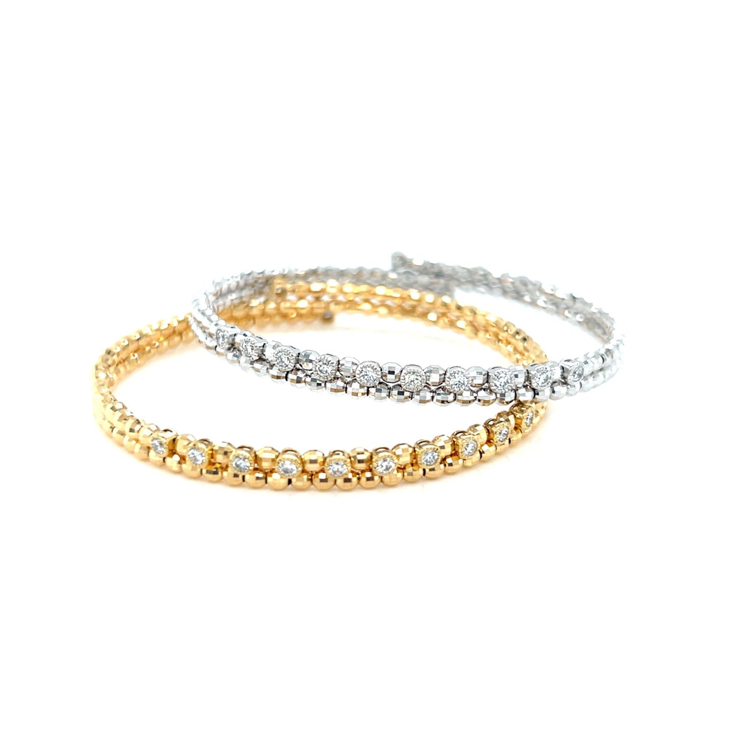 Bezel Diamond Flexi Bangle 0.4ct - JMW Jewelry Wholesale