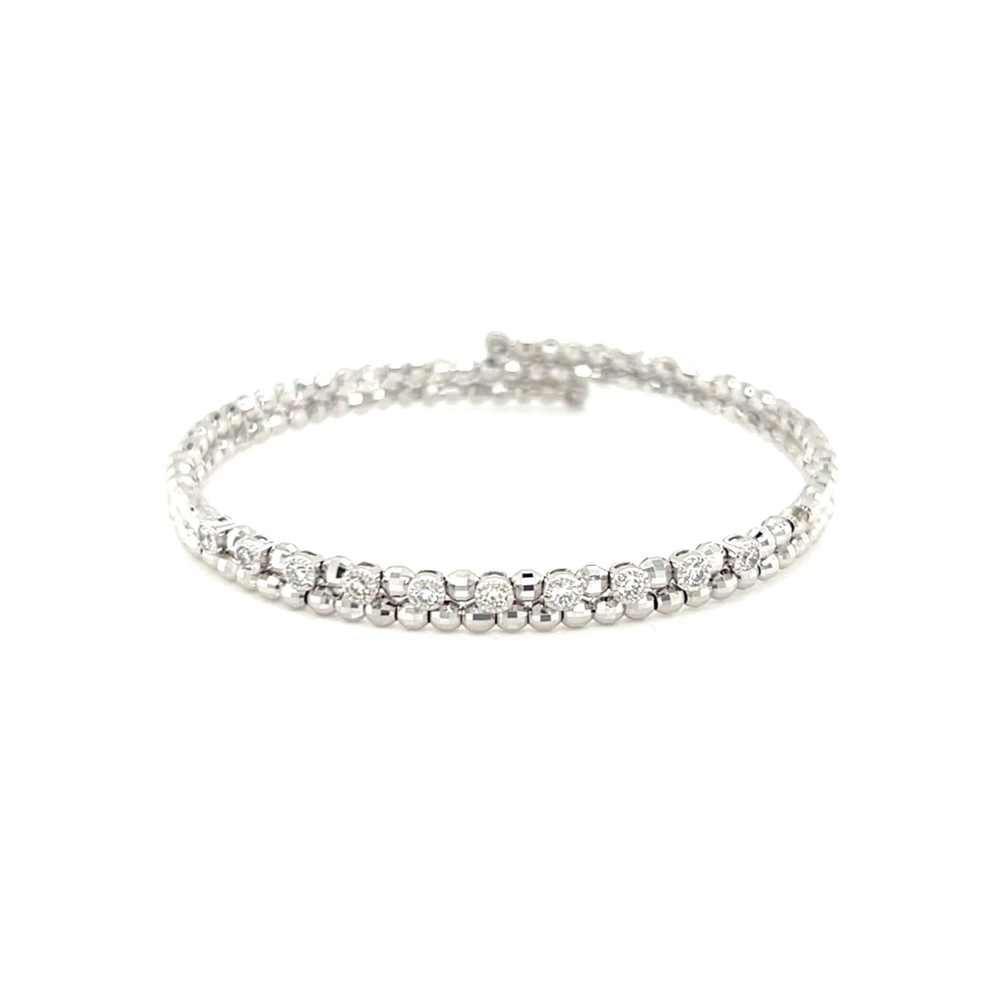 Bezel Diamond Flexi Bangle 0.4ct - JMW Jewelry Wholesale