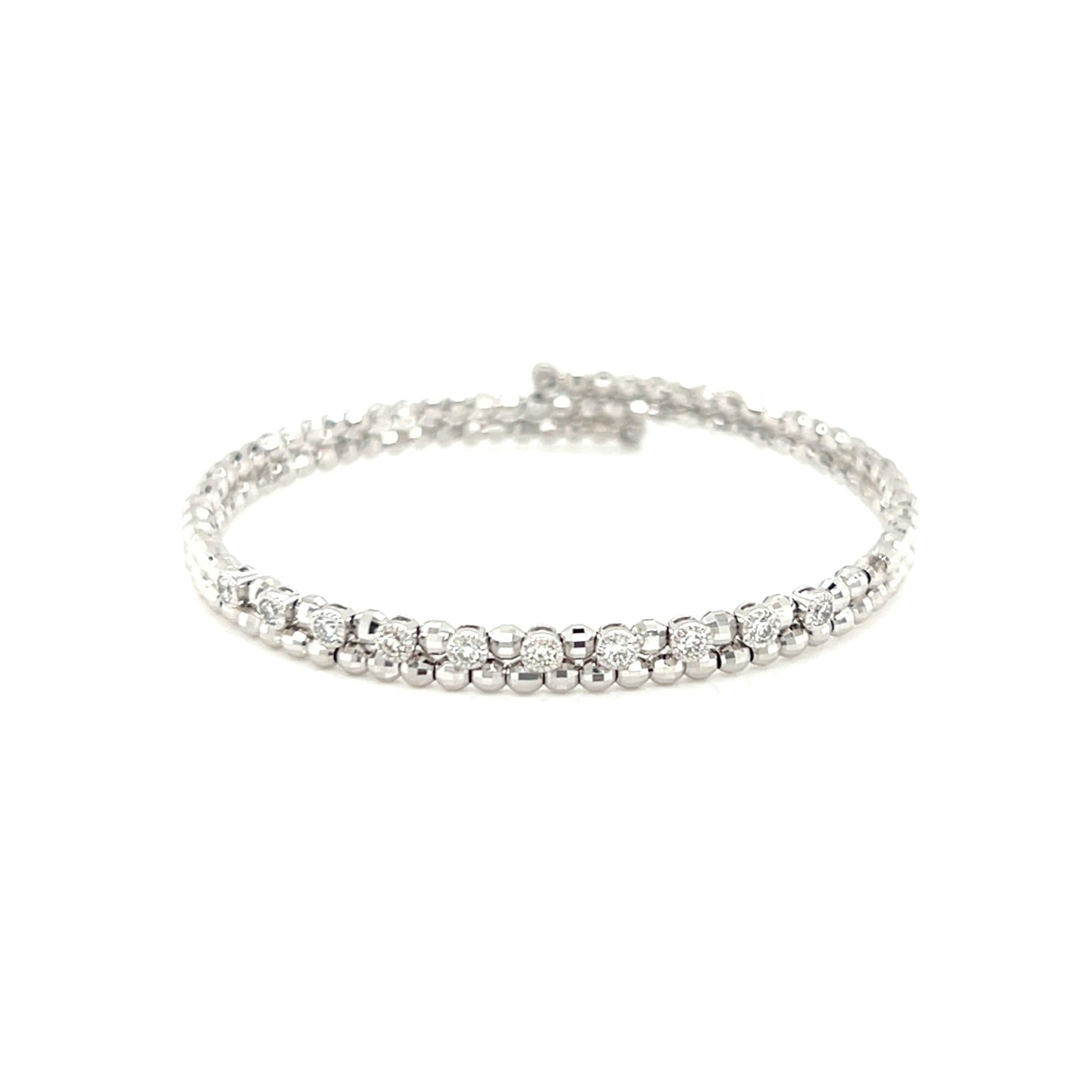 Bezel Diamond Flexi Bangle 0.4ct - JMW Jewelry Wholesale
