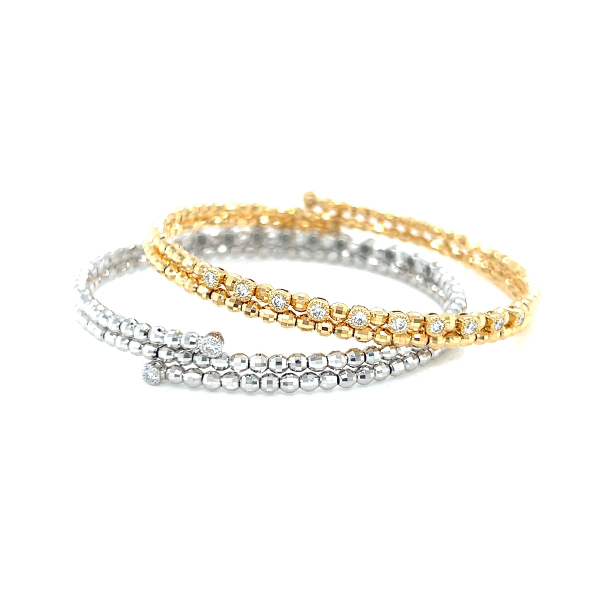 Bezel Diamond Flexi Bangle 0.4ct - JMW Jewelry Wholesale