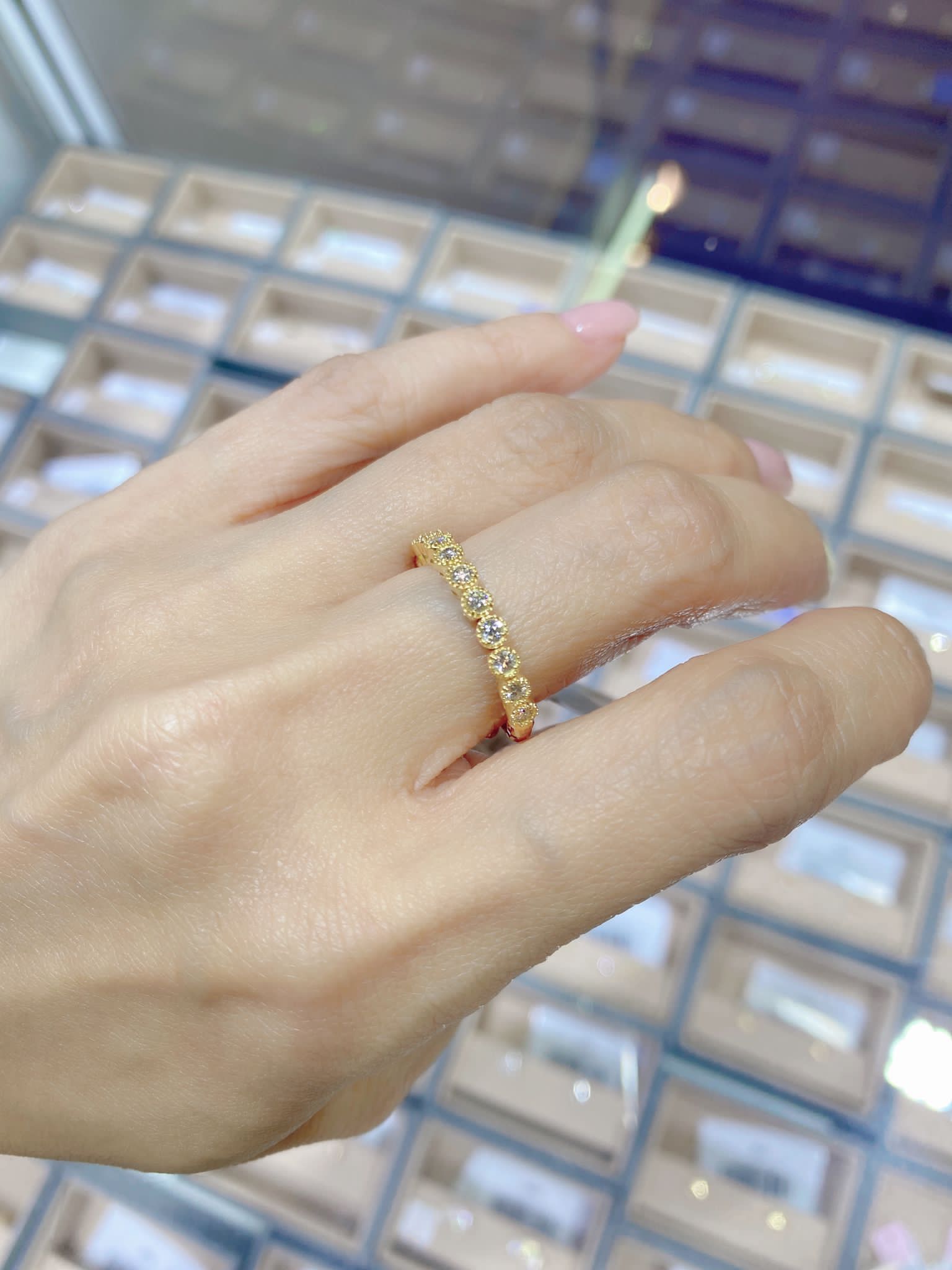 Bezel Half Eternity Flexi Ring 0.3ct - JMW Jewelry Wholesale