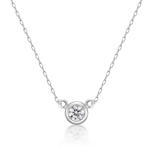 Bezel M Necklace 0.08ct - JMW Jewelry Wholesale
