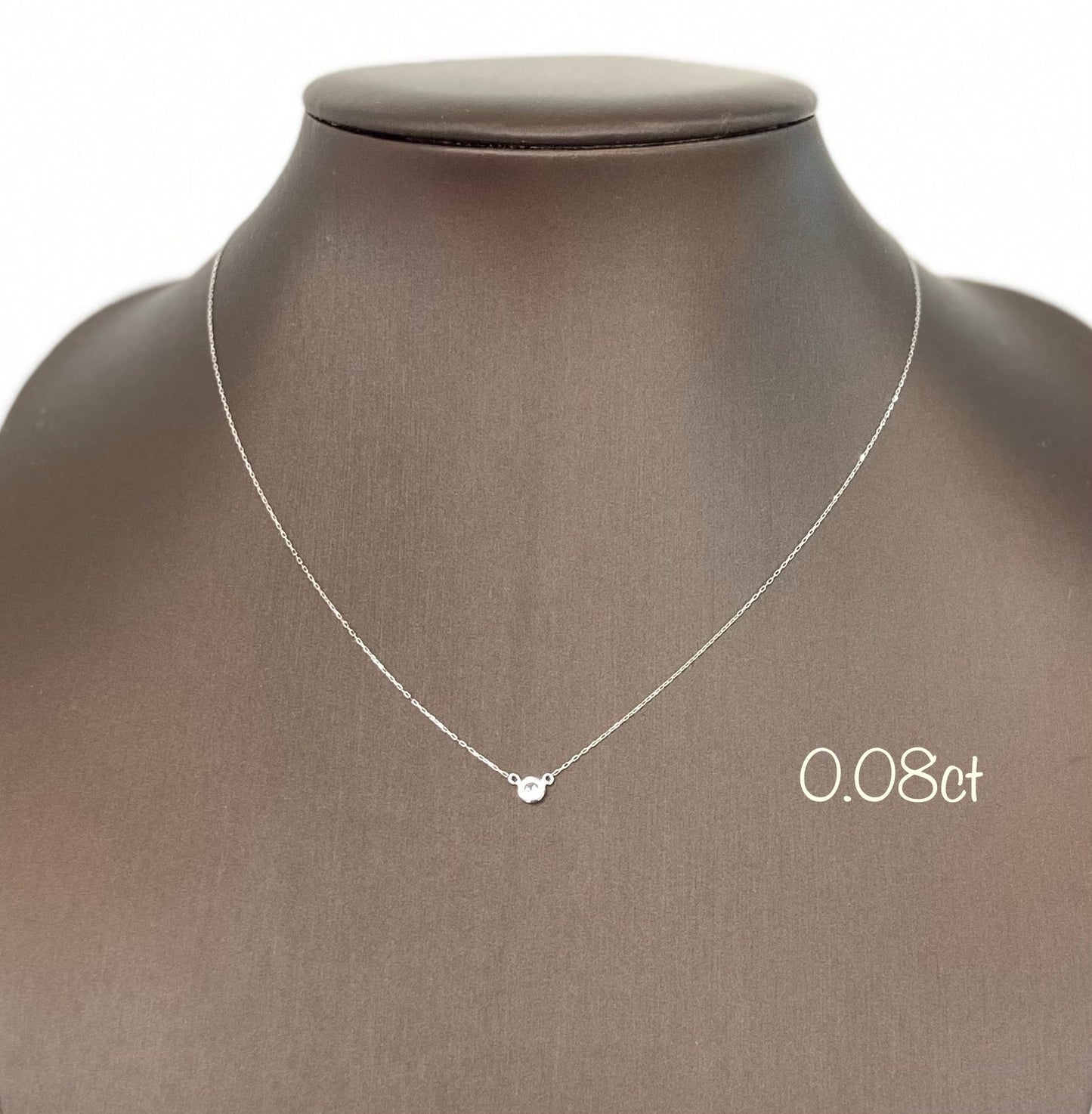 Bezel M Necklace 0.08ct - JMW Jewelry Wholesale