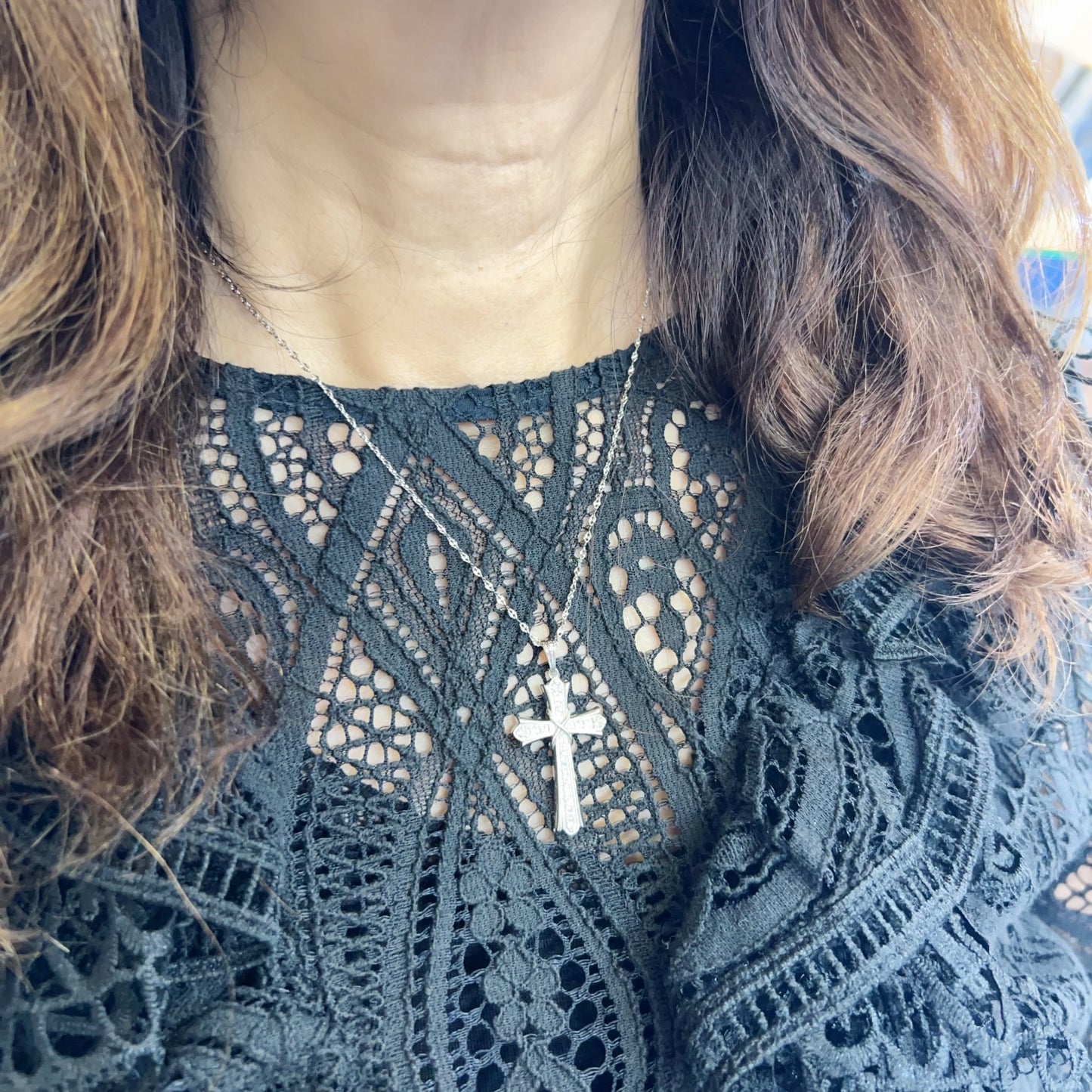 Big Cross Necklace 0.4ct - JMW Jewelry Wholesale