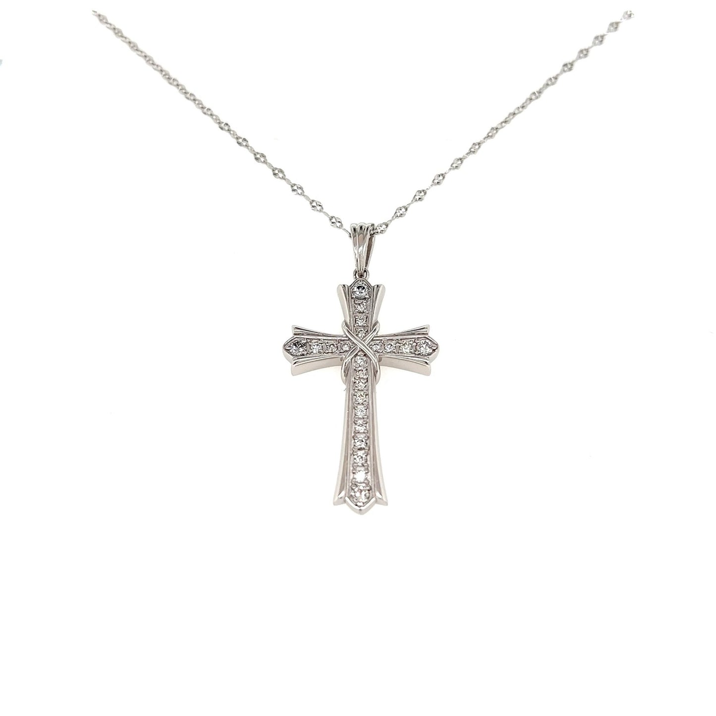 Big Cross Necklace 0.4ct - JMW Jewelry Wholesale