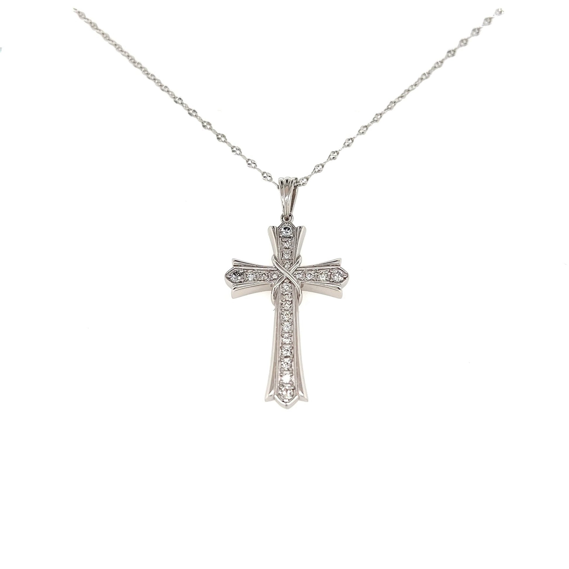 Big Cross Necklace 0.4ct - JMW Jewelry Wholesale