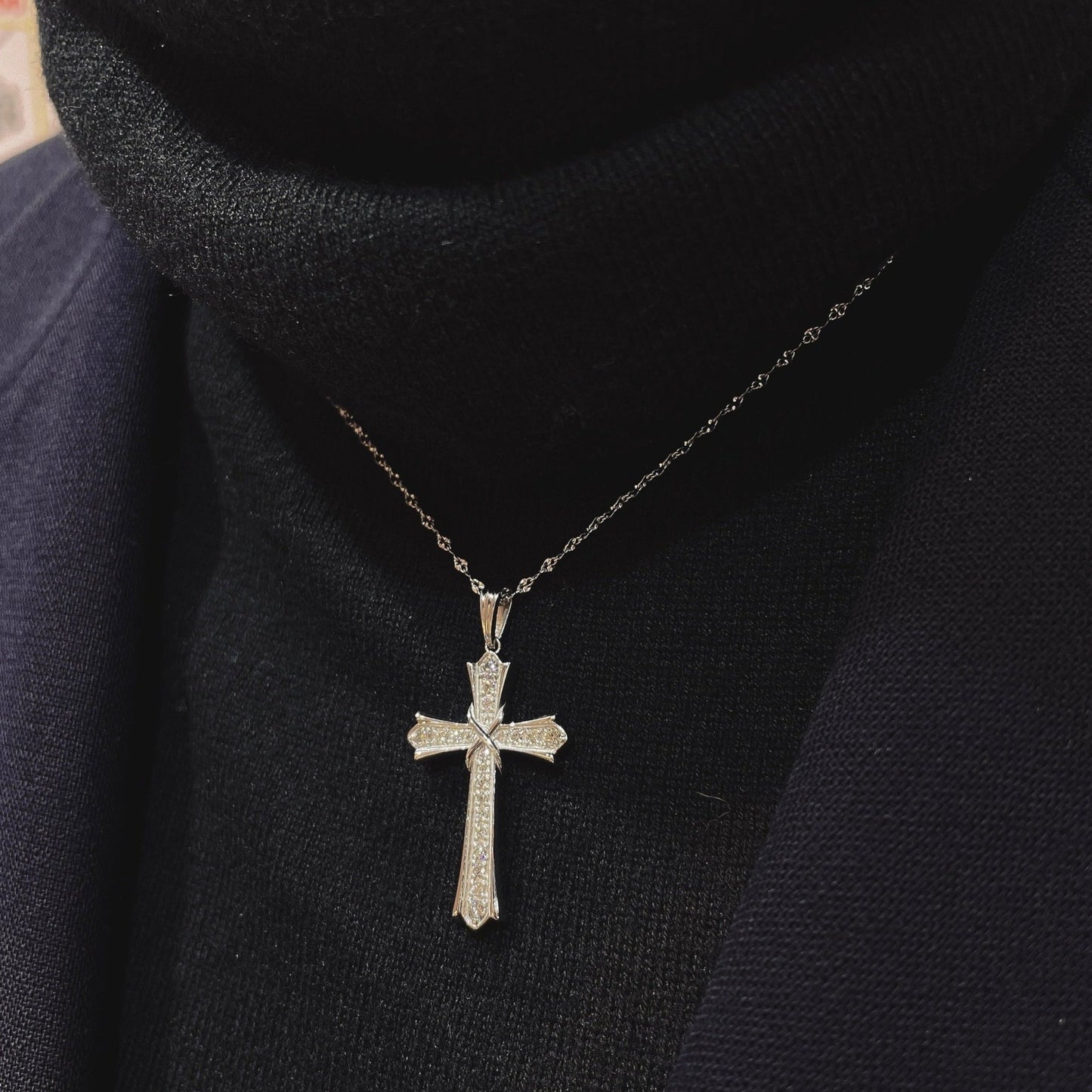Big Cross Necklace 0.4ct - JMW Jewelry Wholesale