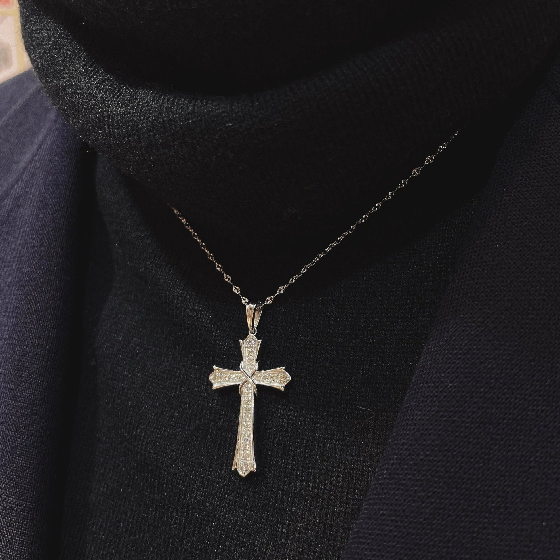 Big Cross Necklace 0.4ct - JMW Jewelry Wholesale