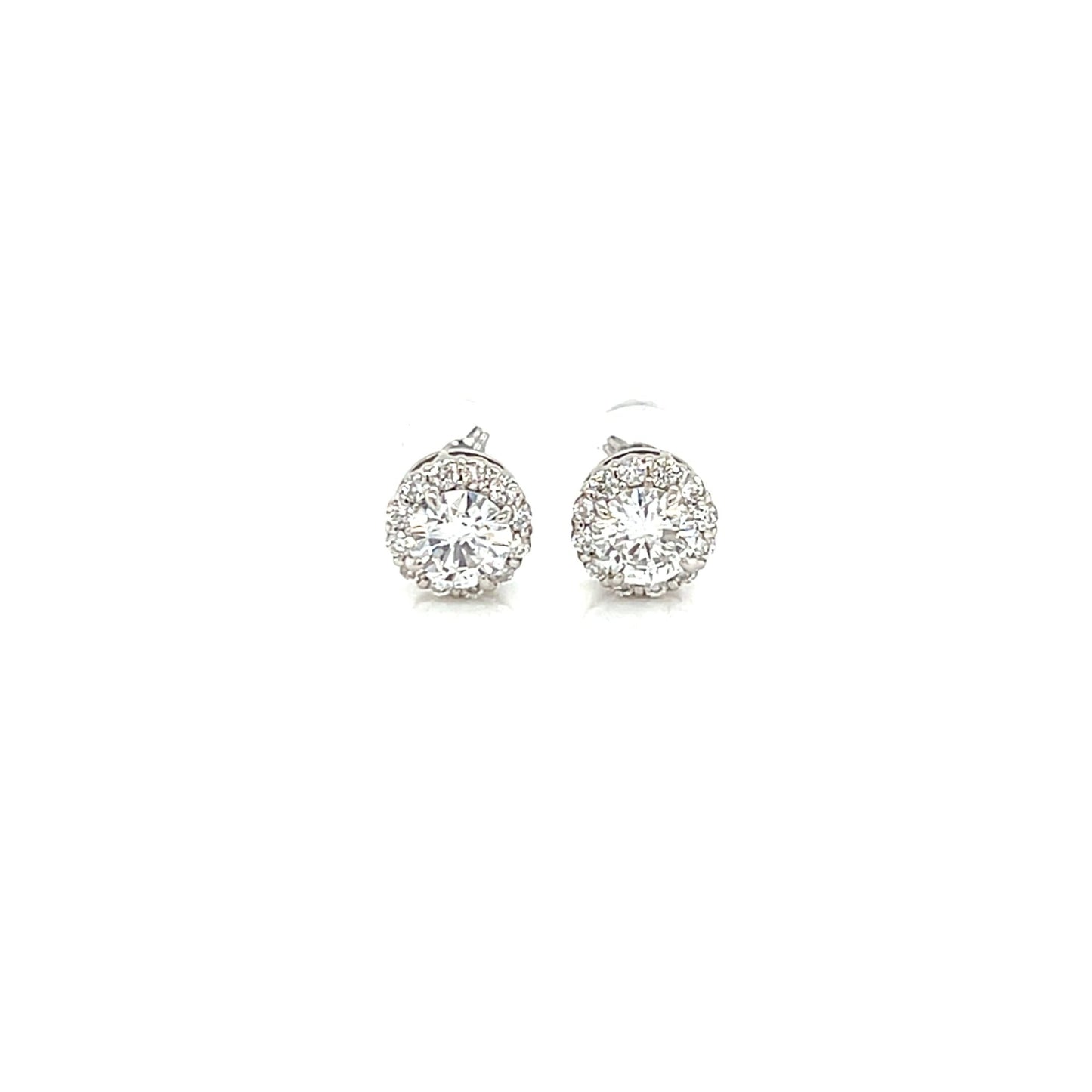 CGL Halo Earrings 0.737/0.24ctPT900 - JMW Jewelry Wholesale