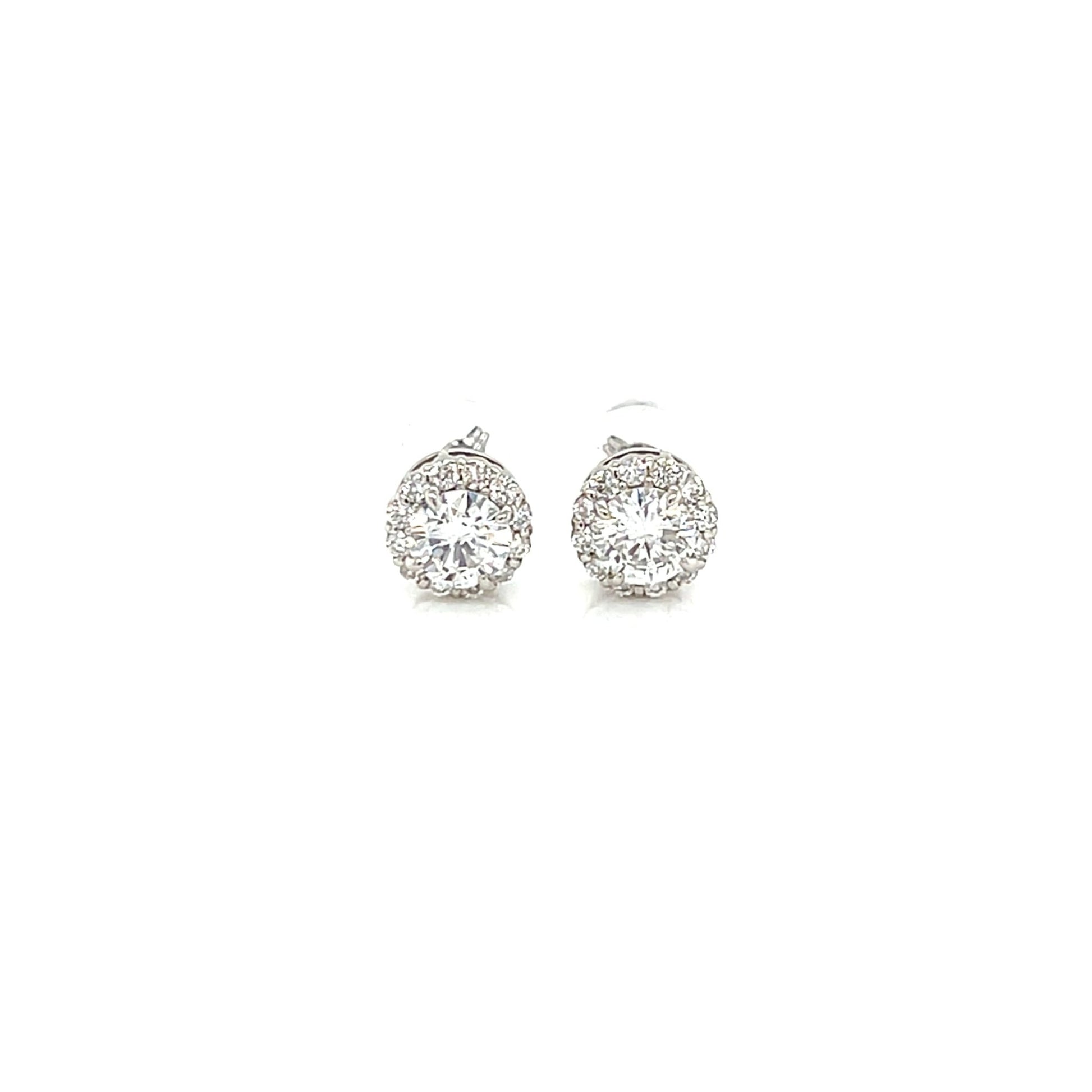 CGL Halo Earrings 0.737/0.24ctPT900 - JMW Jewelry Wholesale