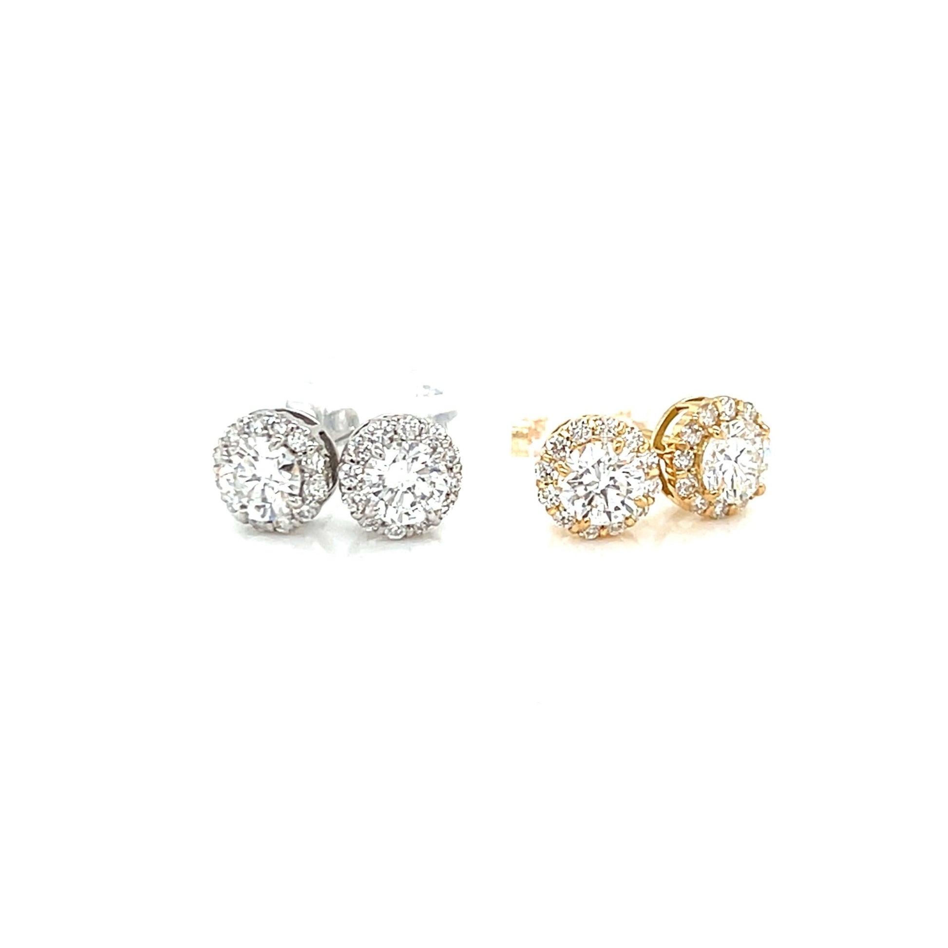 CGL Halo Earrings 0.737/0.24ctPT900 - JMW Jewelry Wholesale