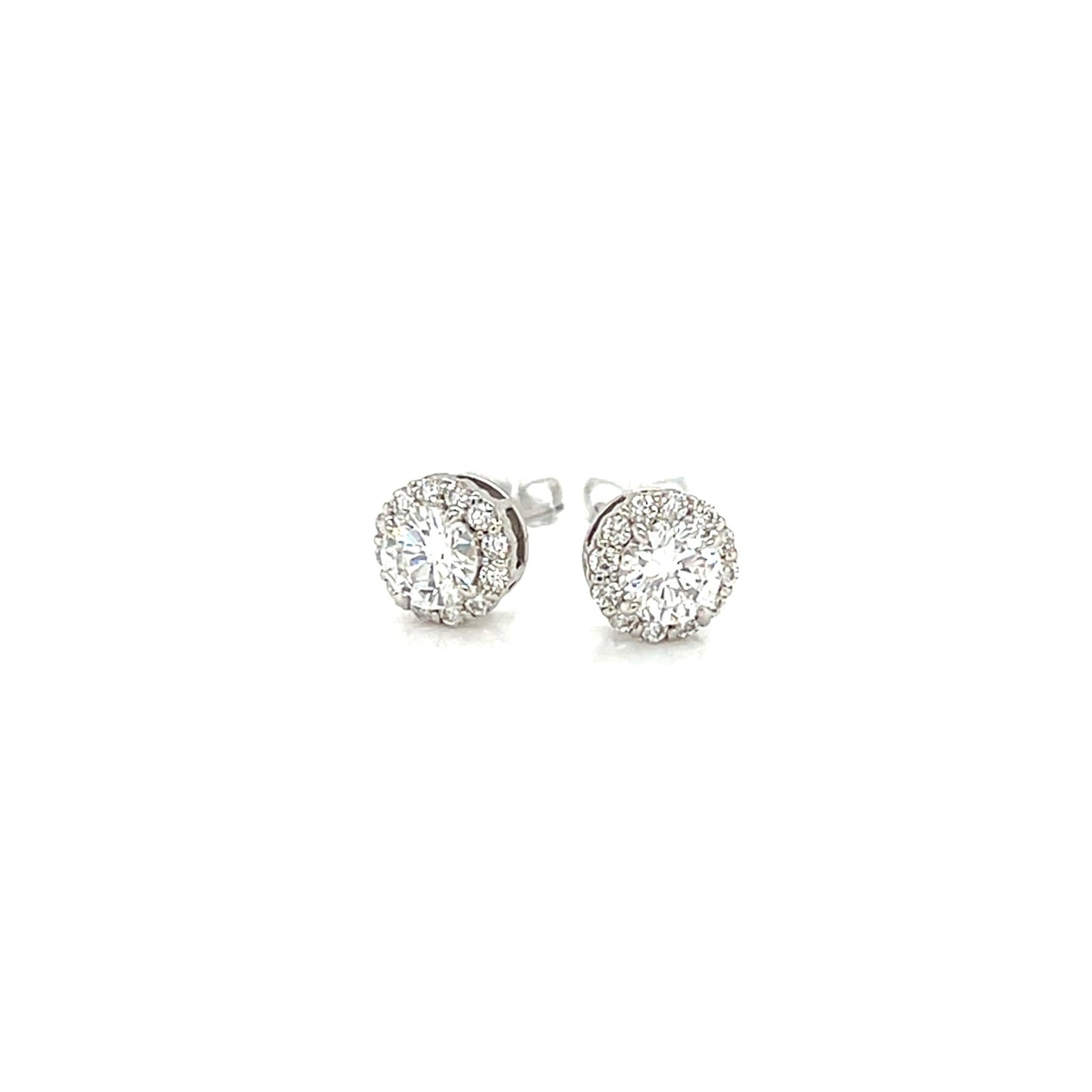 CGL Halo Earrings 0.737/0.24ctPT900 - JMW Jewelry Wholesale