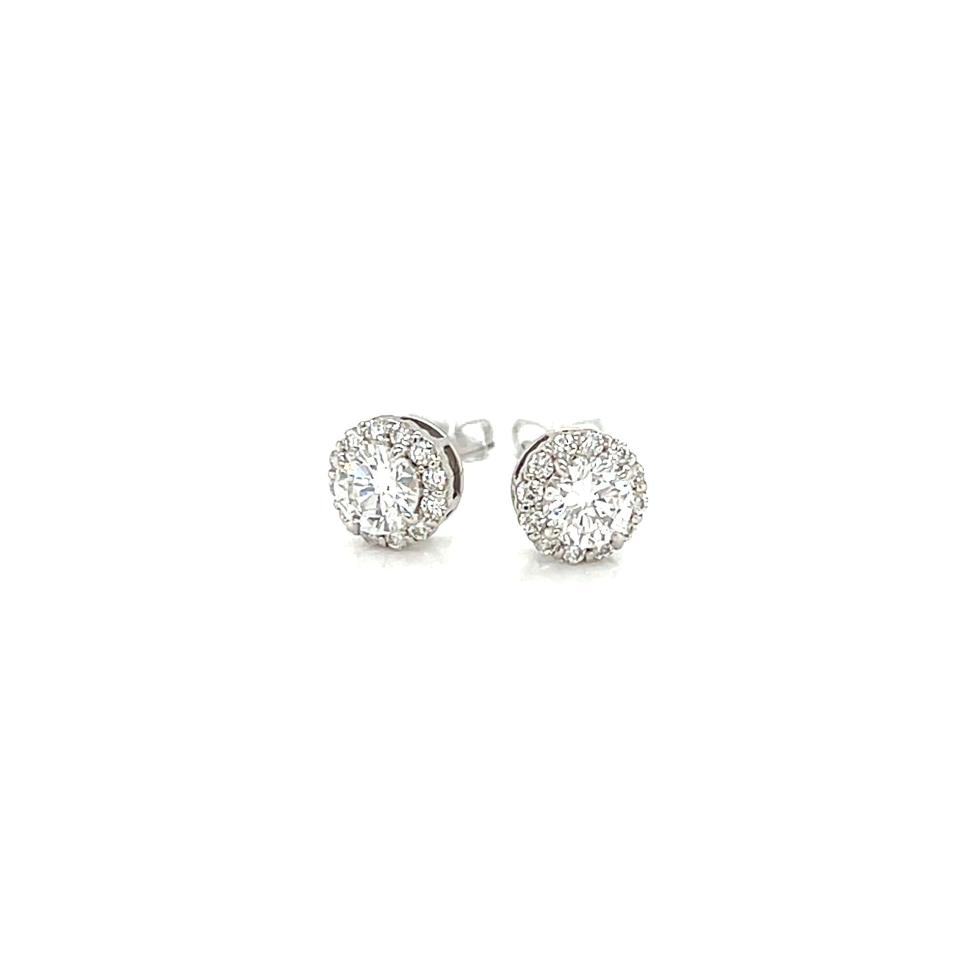 CGL Halo Earrings 0.737/0.24ctPT900 - JMW Jewelry Wholesale