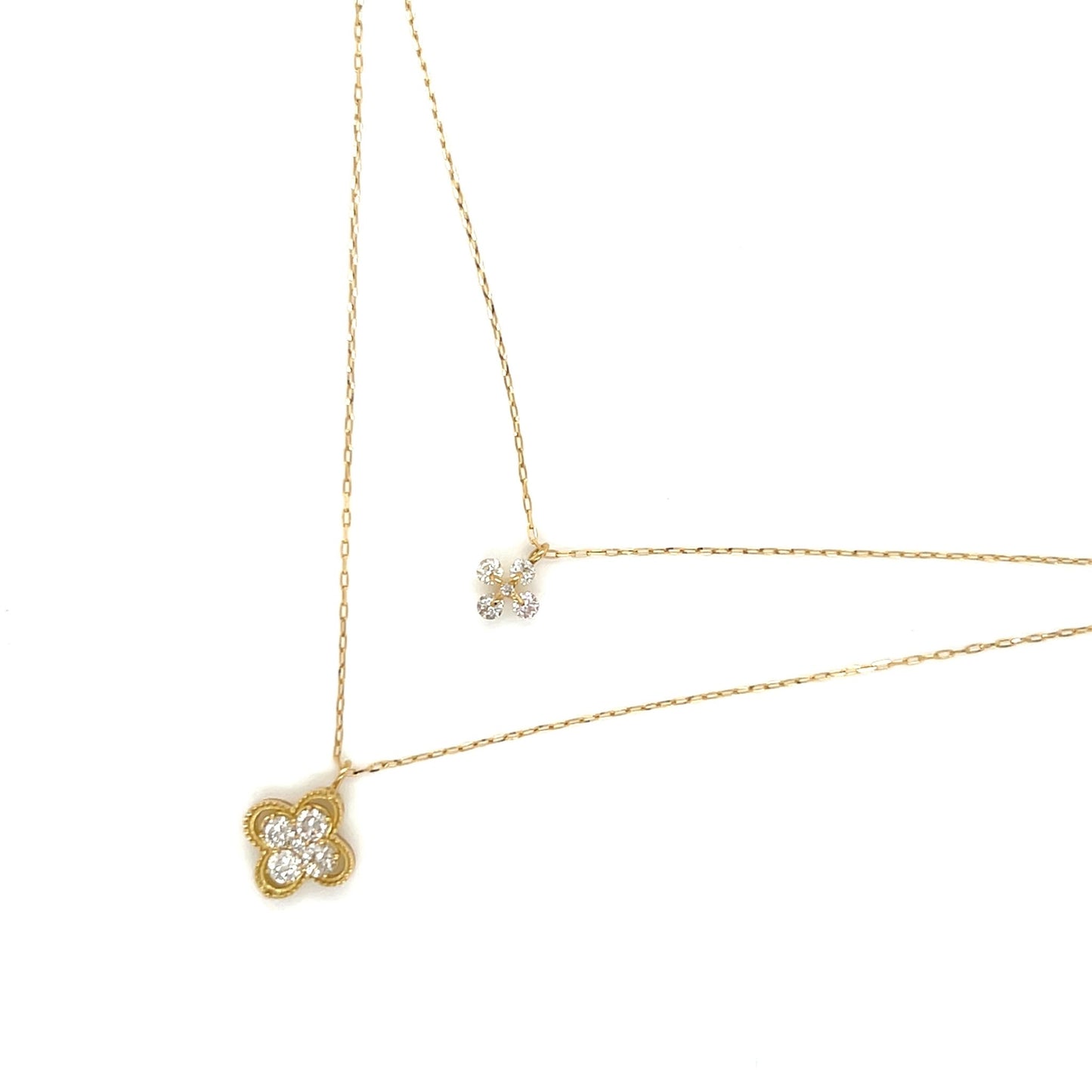 Clover Dual Pendant Necklace 0.4ct - JMW Jewelry Wholesale
