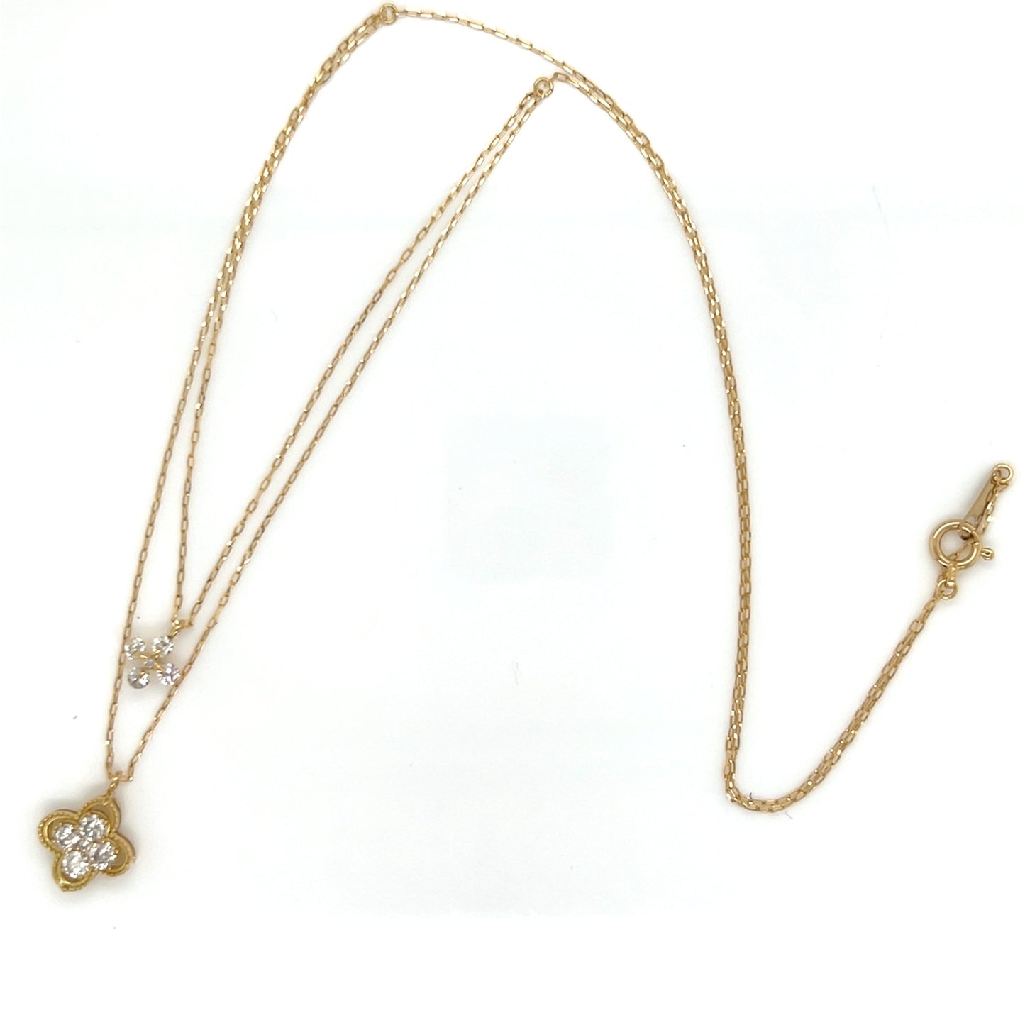 Clover Dual Pendant Necklace 0.4ct - JMW Jewelry Wholesale