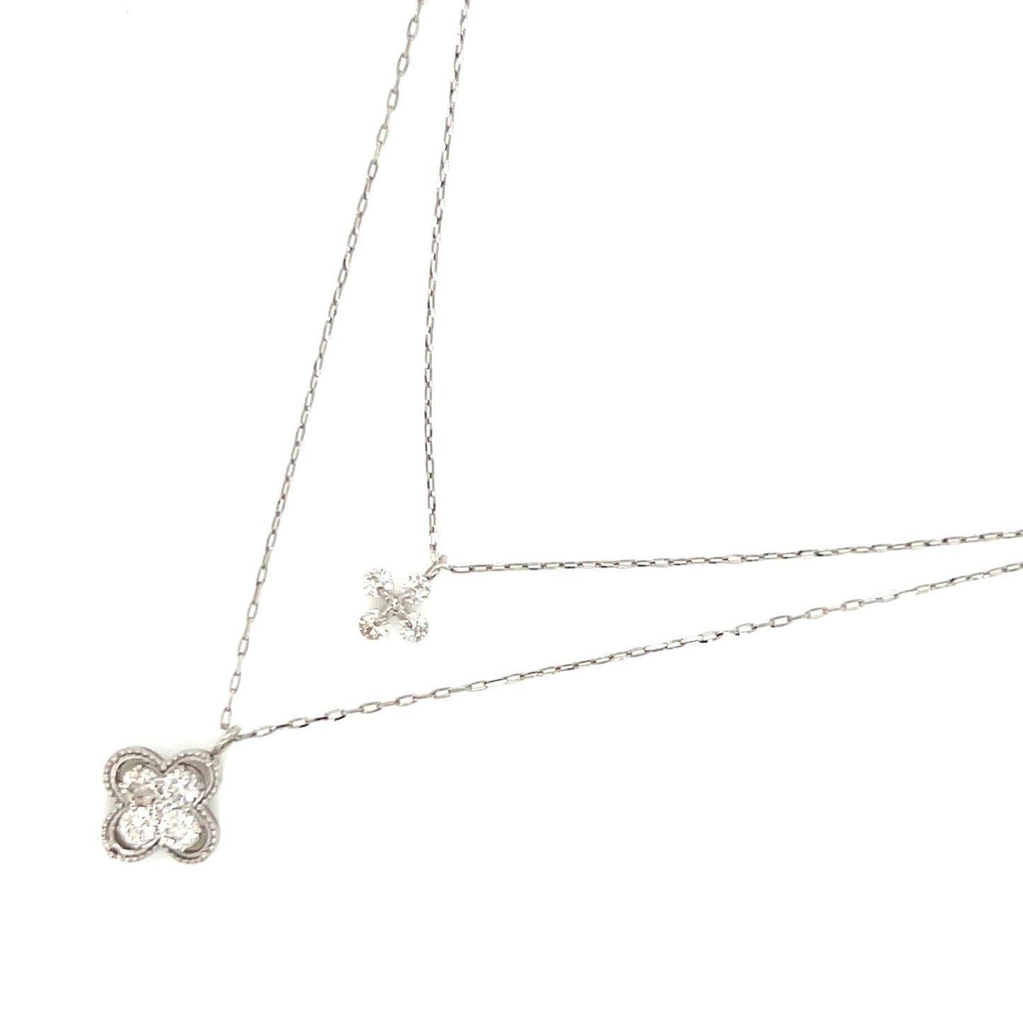 Clover Dual Pendant Necklace 0.4ct - JMW Jewelry Wholesale