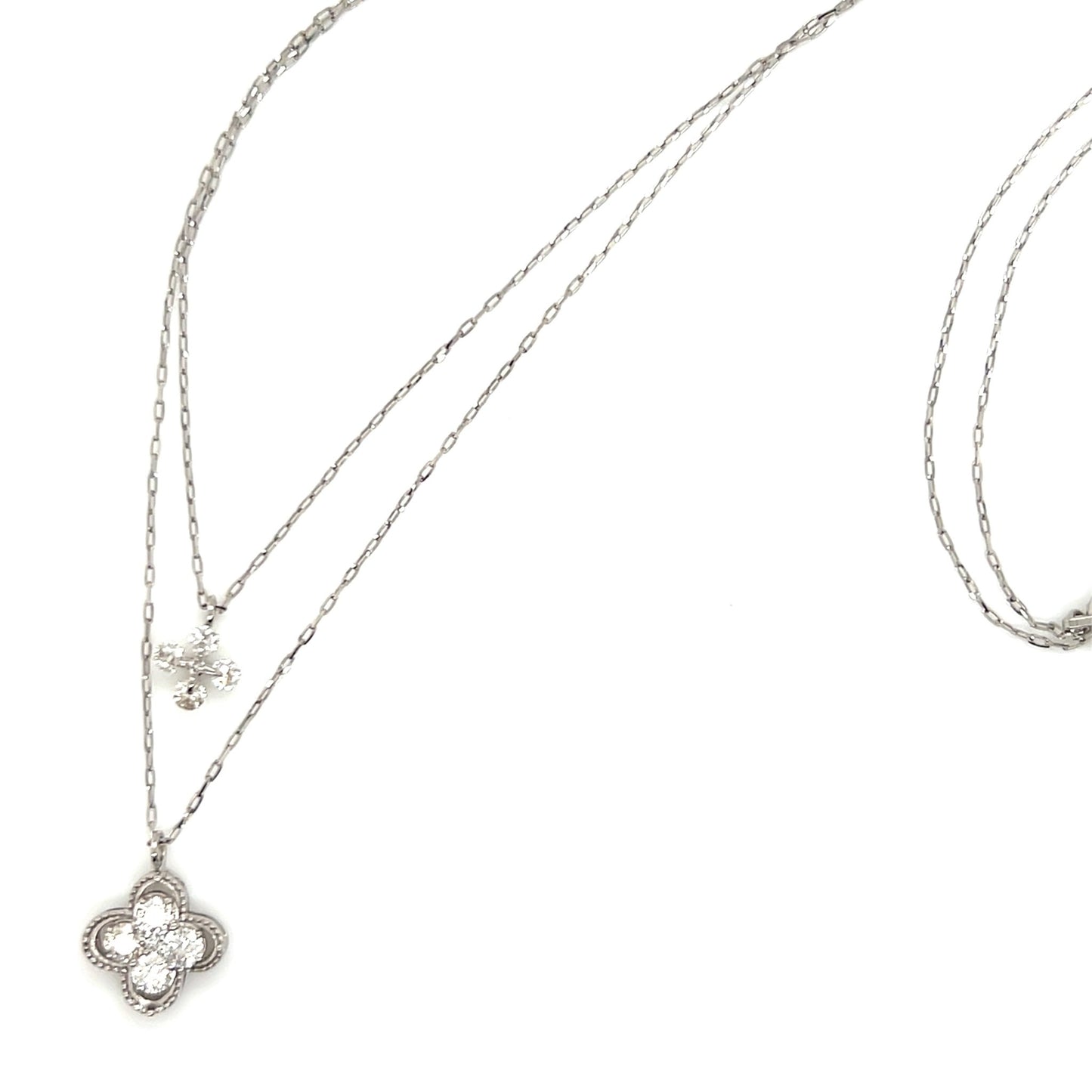 Clover Dual Pendant Necklace 0.4ct - JMW Jewelry Wholesale