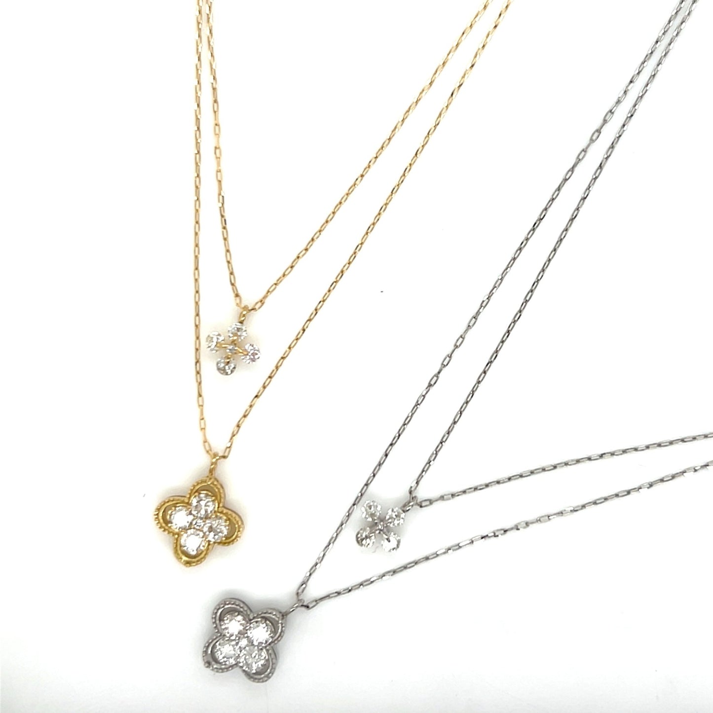 Clover Dual Pendant Necklace 0.4ct - JMW Jewelry Wholesale