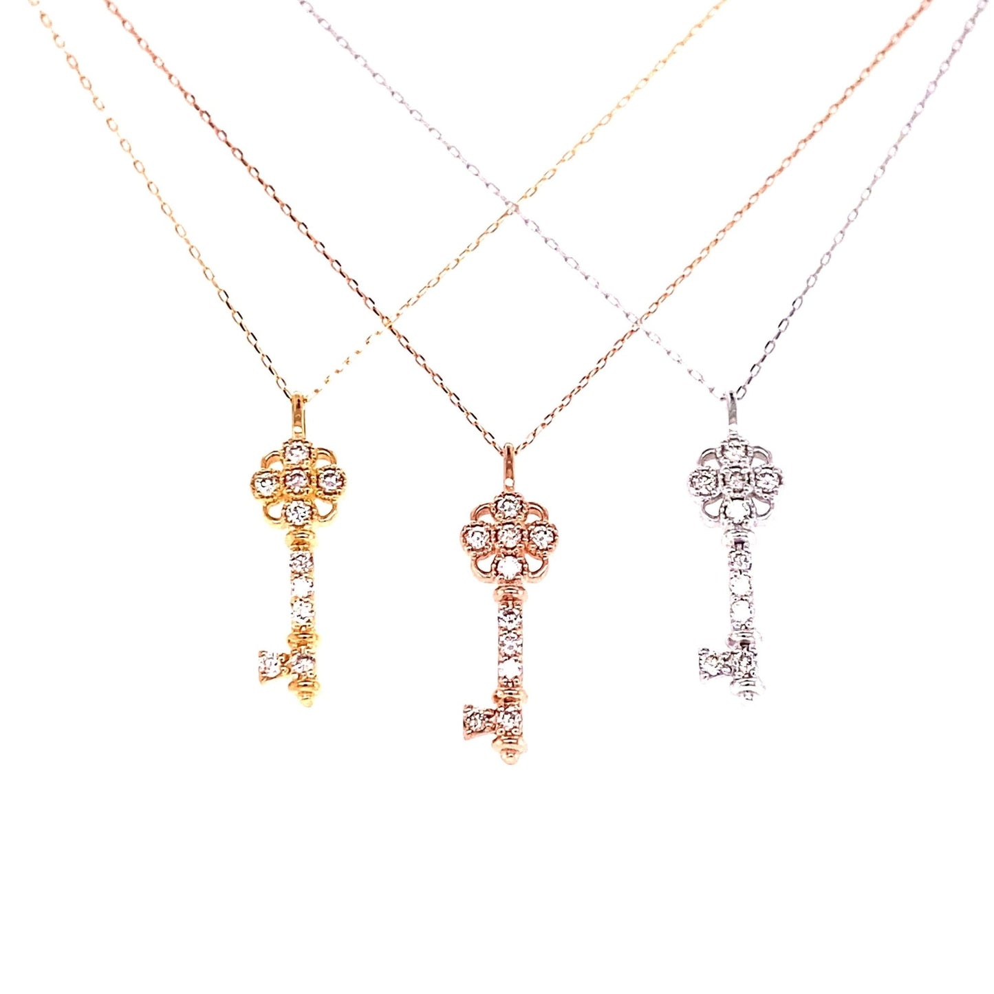 Clover Key Necklace 0.1ct - JMW Jewelry Wholesale