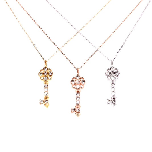 Clover Key Necklace 0.1ct - JMW Jewelry Wholesale