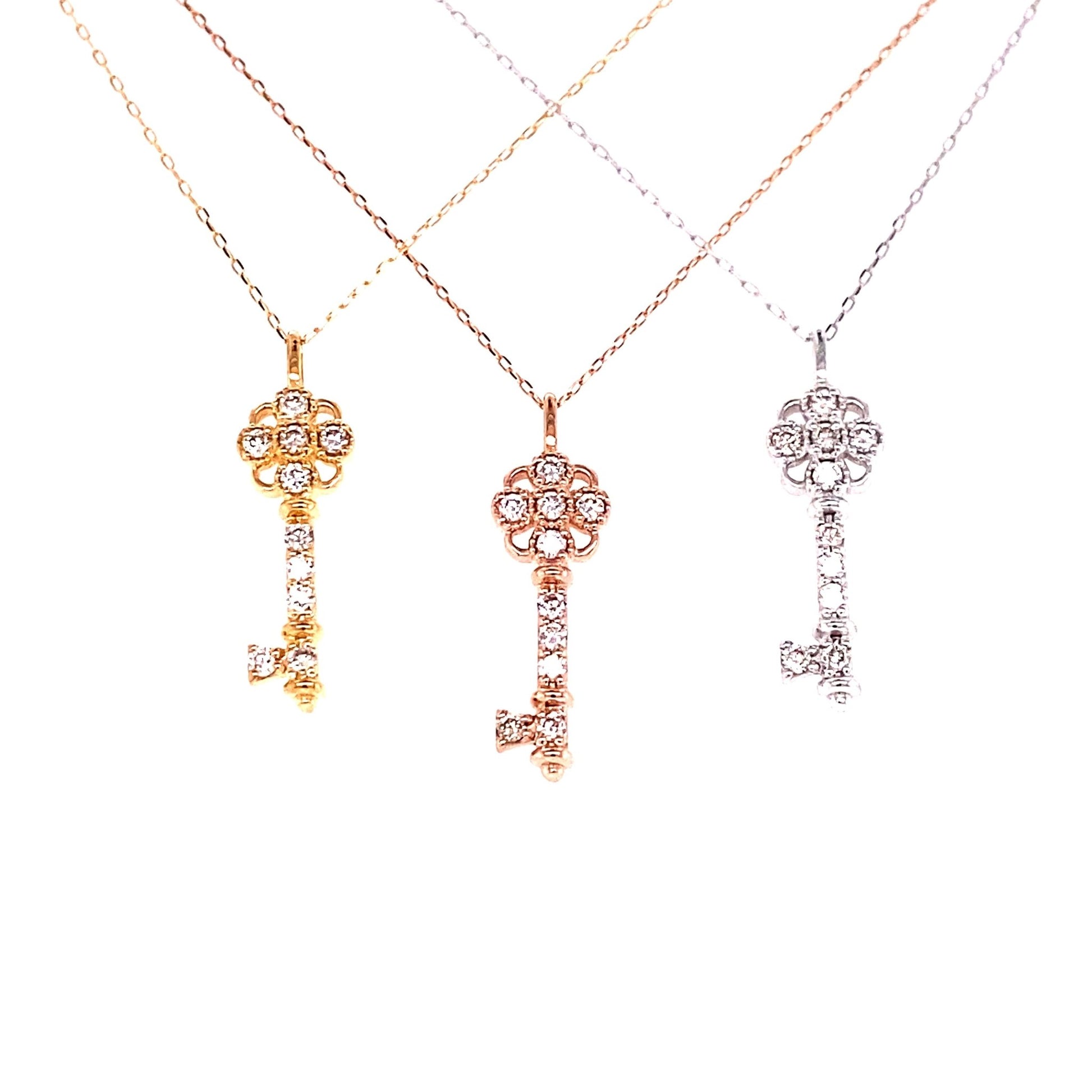 Clover Key Necklace 0.1ct - JMW Jewelry Wholesale