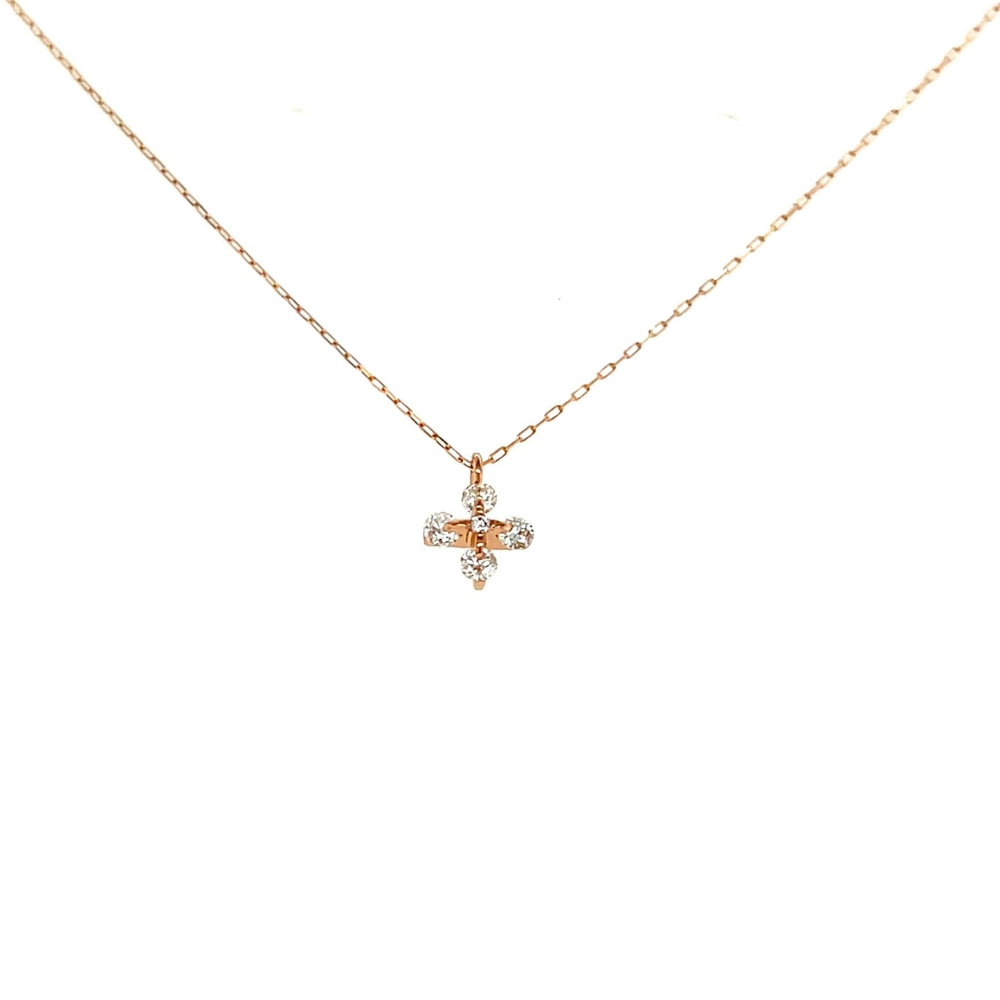 Cross Flower Necklace 0.12ct - JMW Jewelry Wholesale