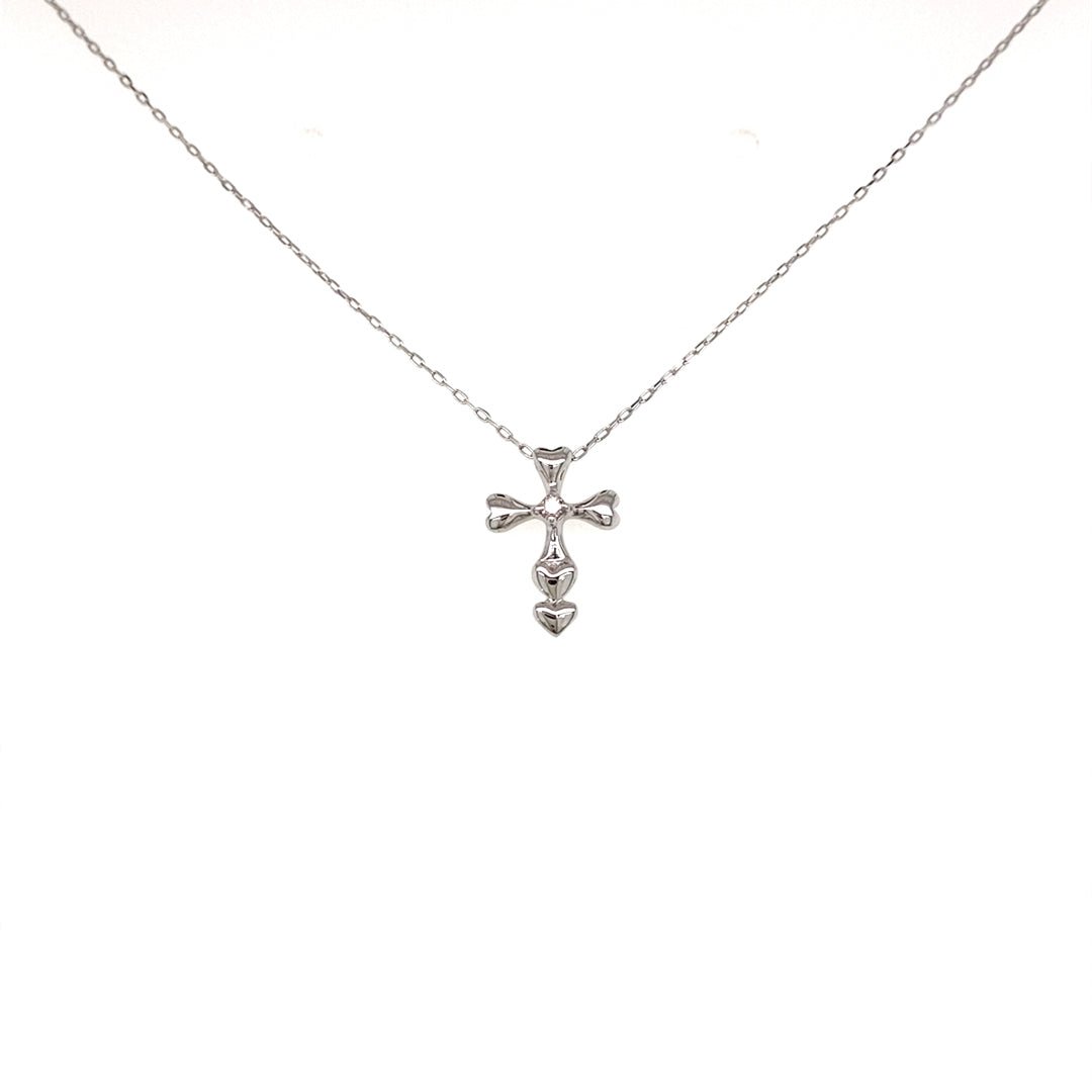 Cross Heart Necklace 0.01ct - JMW Jewelry Wholesale