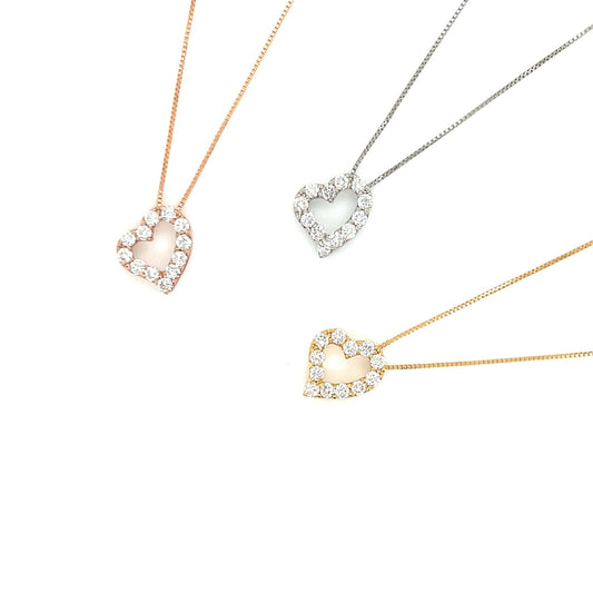 Curved Heart Necklace 0.3ct - JMW Jewelry Wholesale