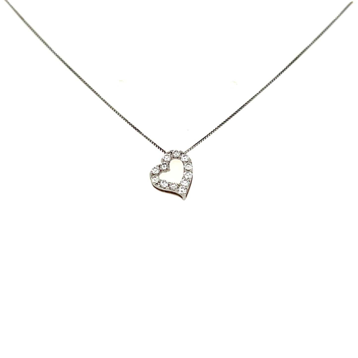 Curved Heart Necklace 0.3ct - JMW Jewelry Wholesale