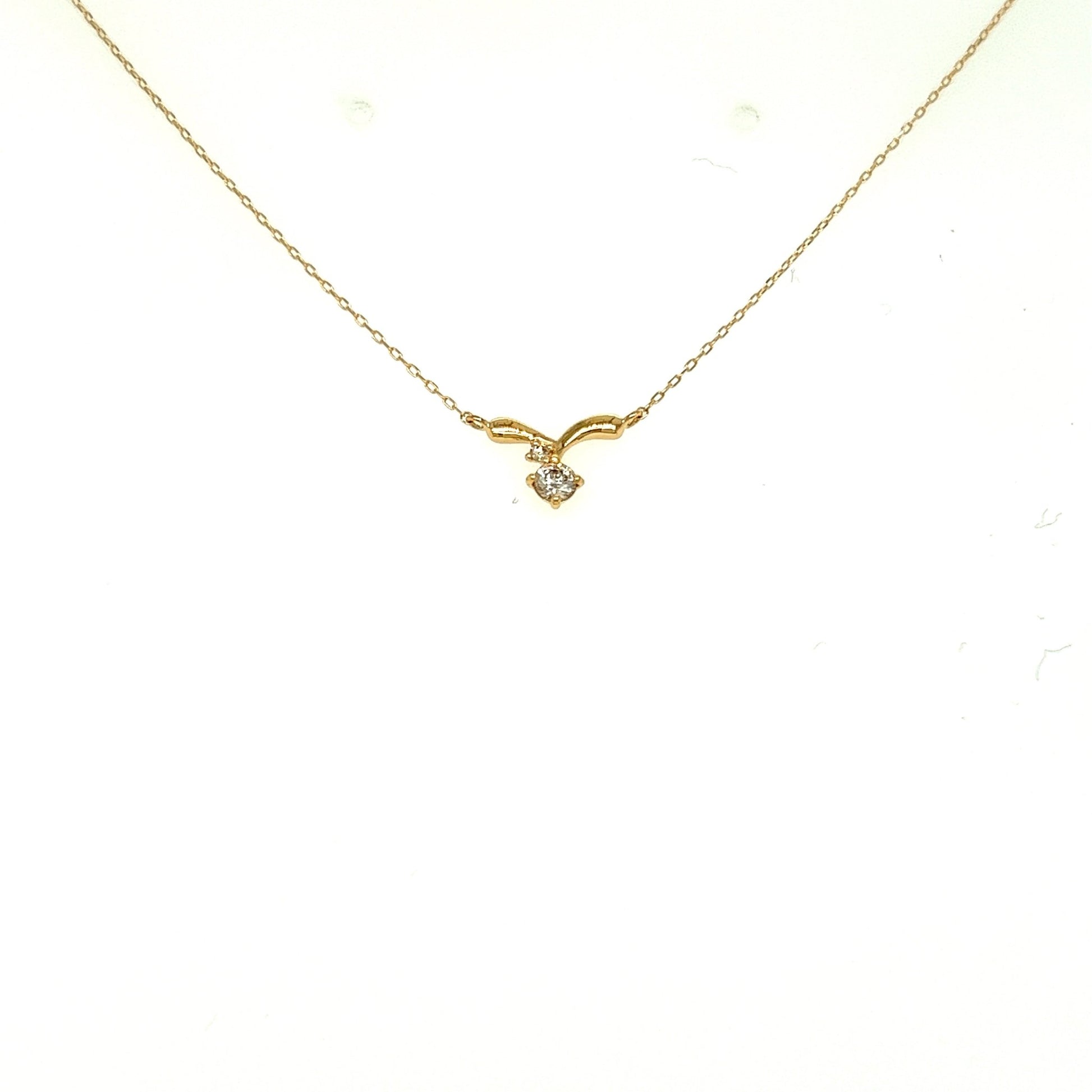 Dangle Dia V shape Necklace 0.07ct - JMW Jewelry Wholesale