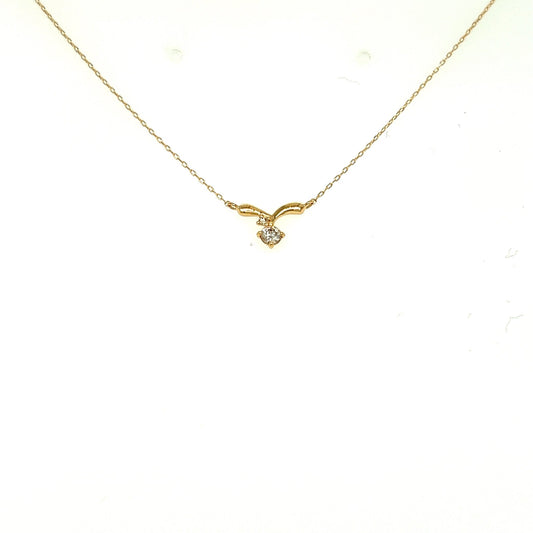 Dangle Dia V shape Necklace 0.07ct - JMW Jewelry Wholesale