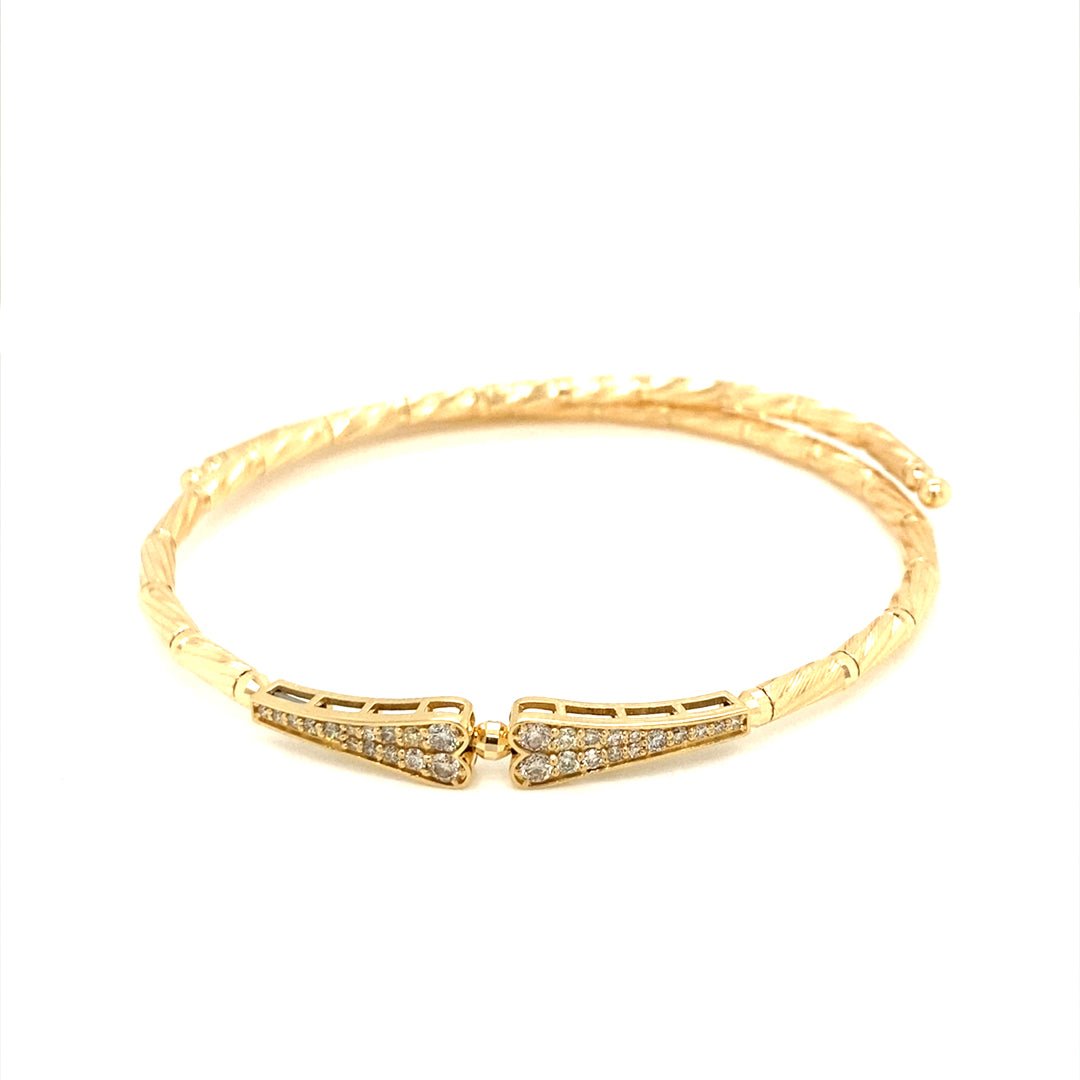 Double Heart Flexi Bangle 0.35ct - JMW Jewelry Wholesale