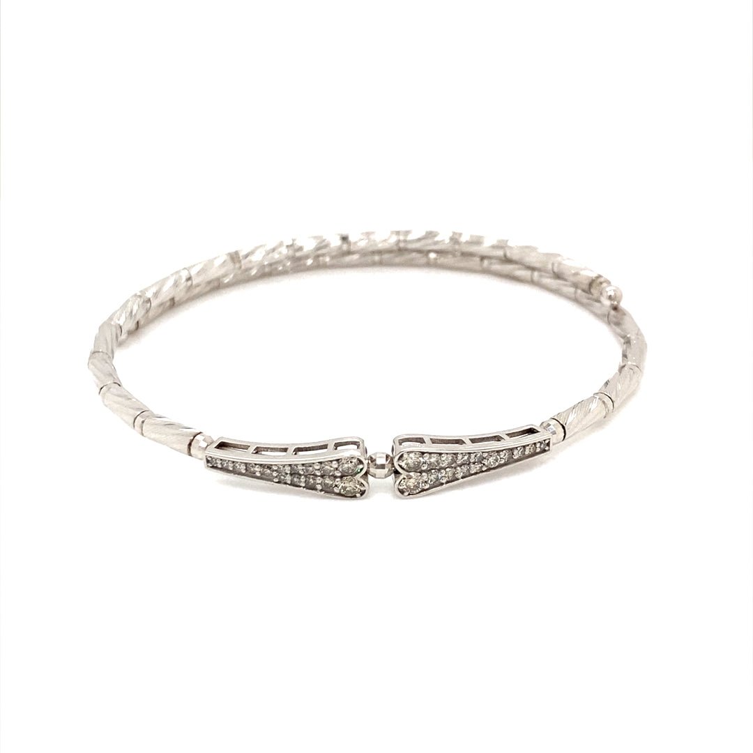 Double Heart Flexi Bangle 0.35ct - JMW Jewelry Wholesale