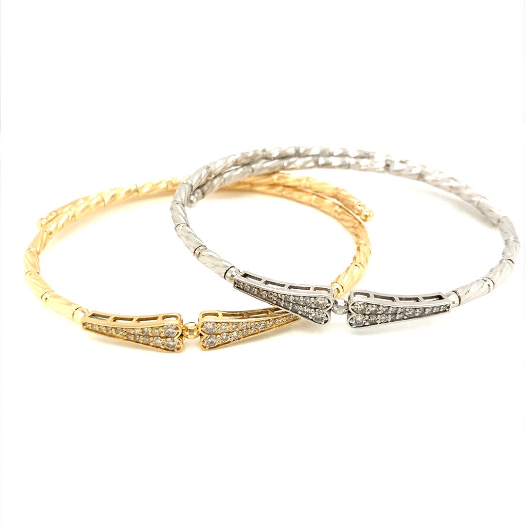 Double Heart Flexi Bangle 0.35ct - JMW Jewelry Wholesale