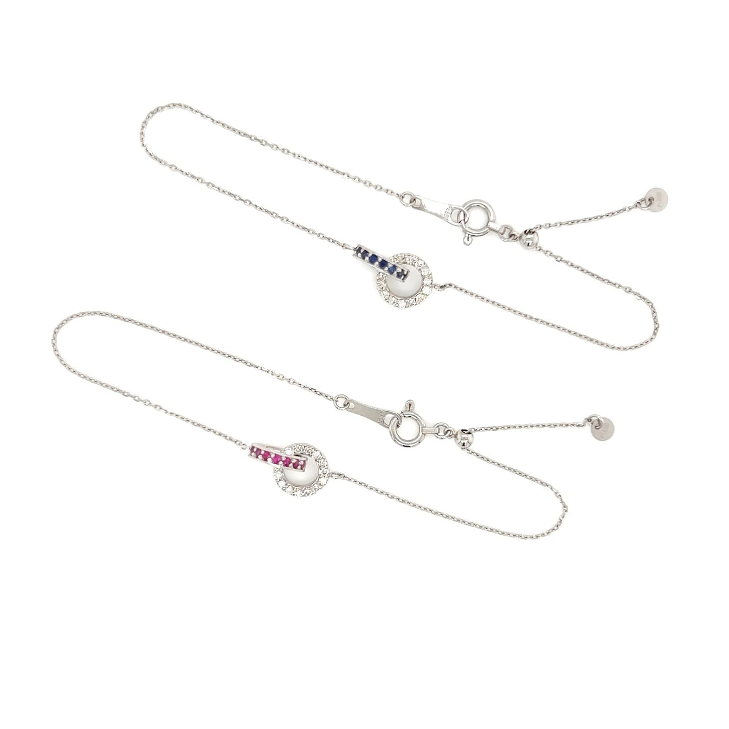 Double Loop Dia/Ruby Bracelet 0.1/0.1ct - JMW Jewelry Wholesale