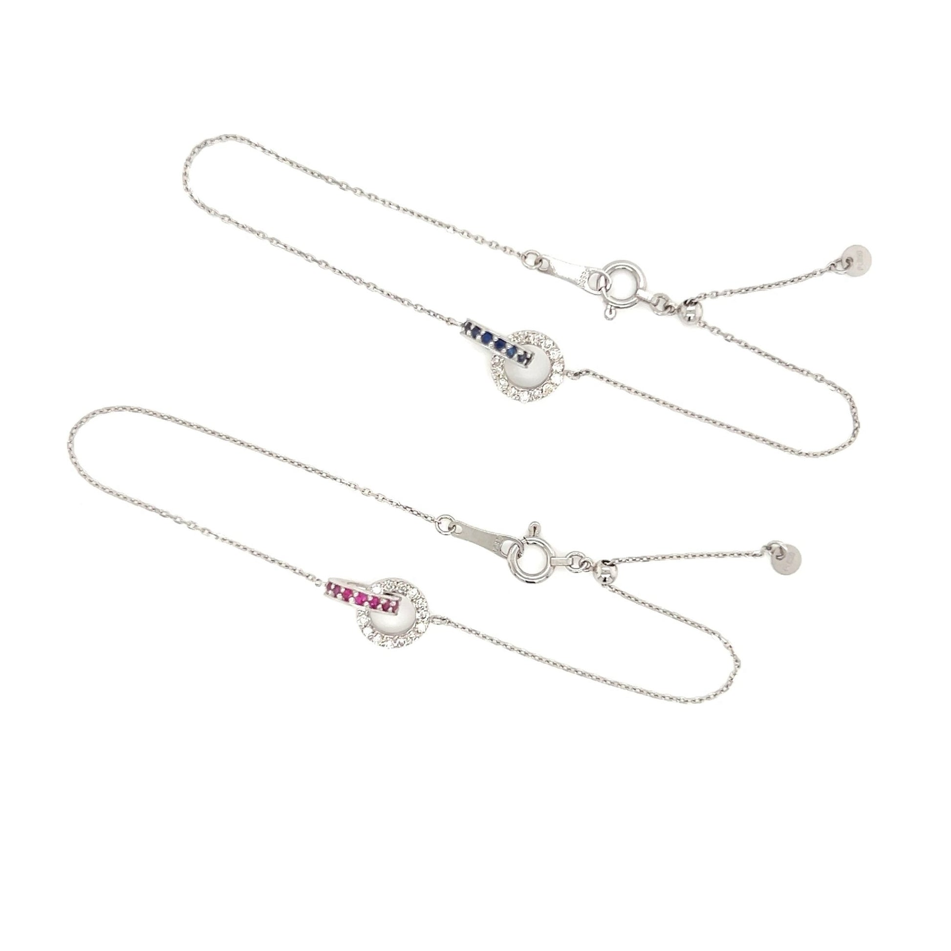 Double Loop Dia/Ruby Bracelet 0.1/0.1ct - JMW Jewelry Wholesale