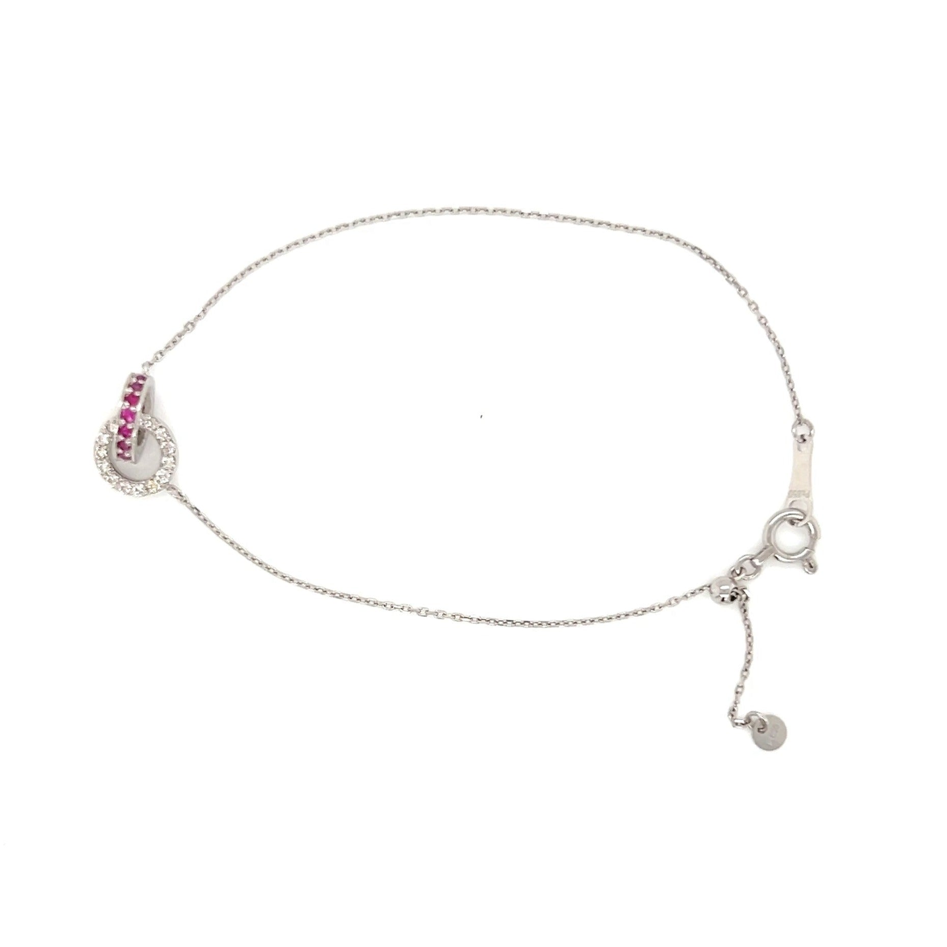 Double Loop Dia/Ruby Bracelet 0.1/0.1ct - JMW Jewelry Wholesale