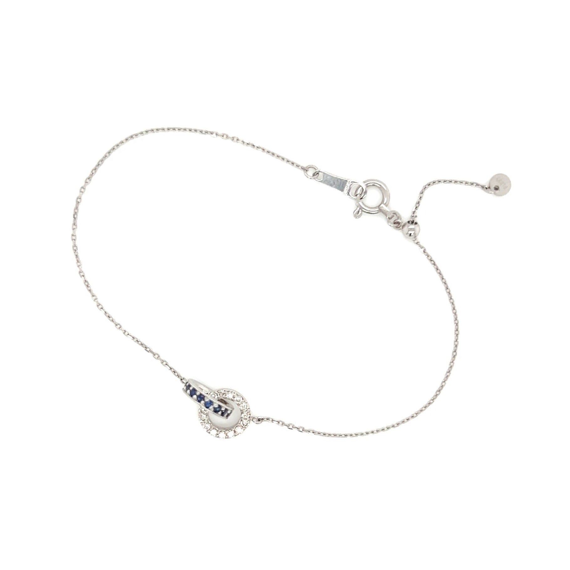 Double Loop Dia/Sapphire Bracelet 0.1/0.1ct - JMW Jewelry Wholesale