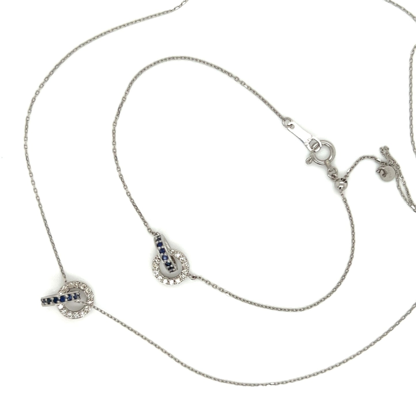 Double Loop Dia/Sapphire Bracelet 0.1/0.1ct - JMW Jewelry Wholesale