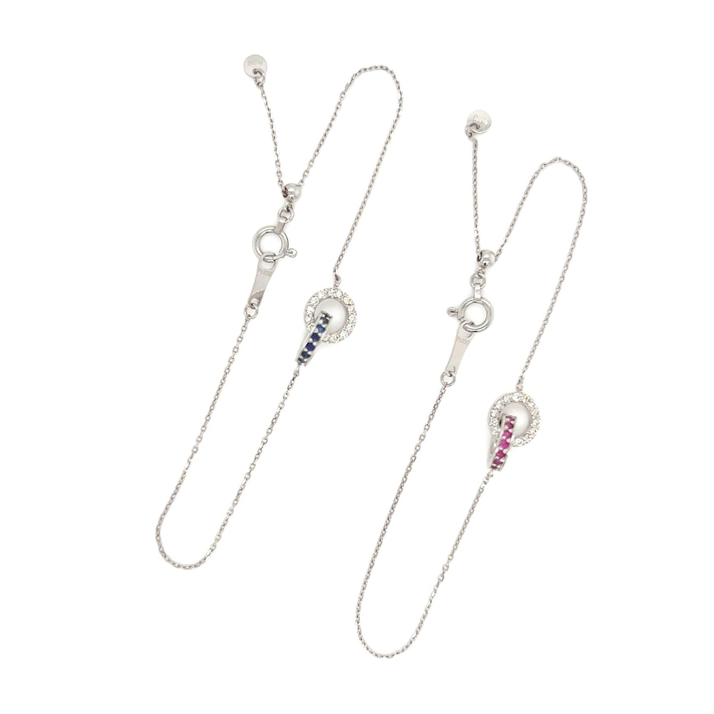 Double Loop Dia/Sapphire Bracelet 0.1/0.1ct - JMW Jewelry Wholesale