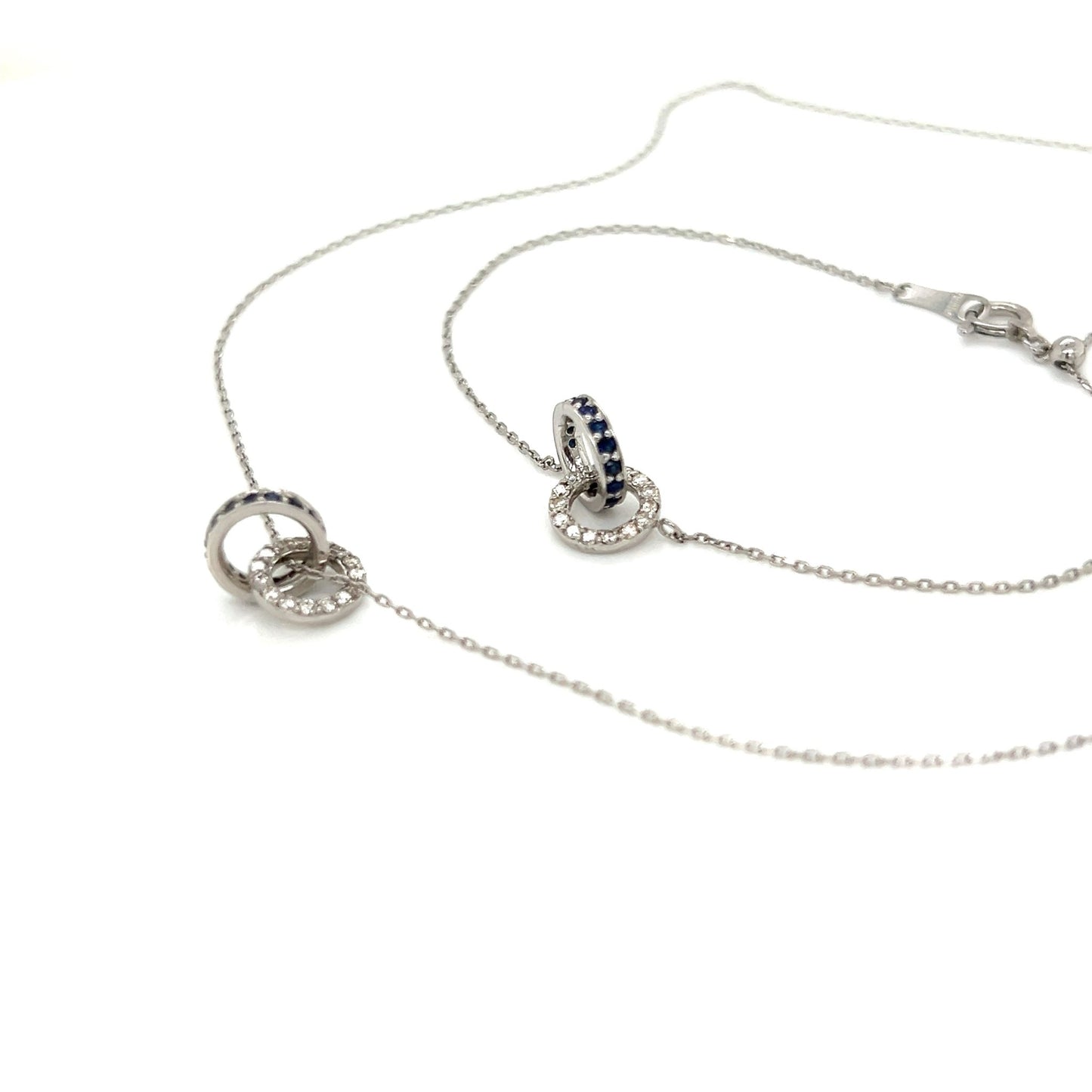 Double Loop Dia/Sapphire Bracelet 0.1/0.1ct - JMW Jewelry Wholesale