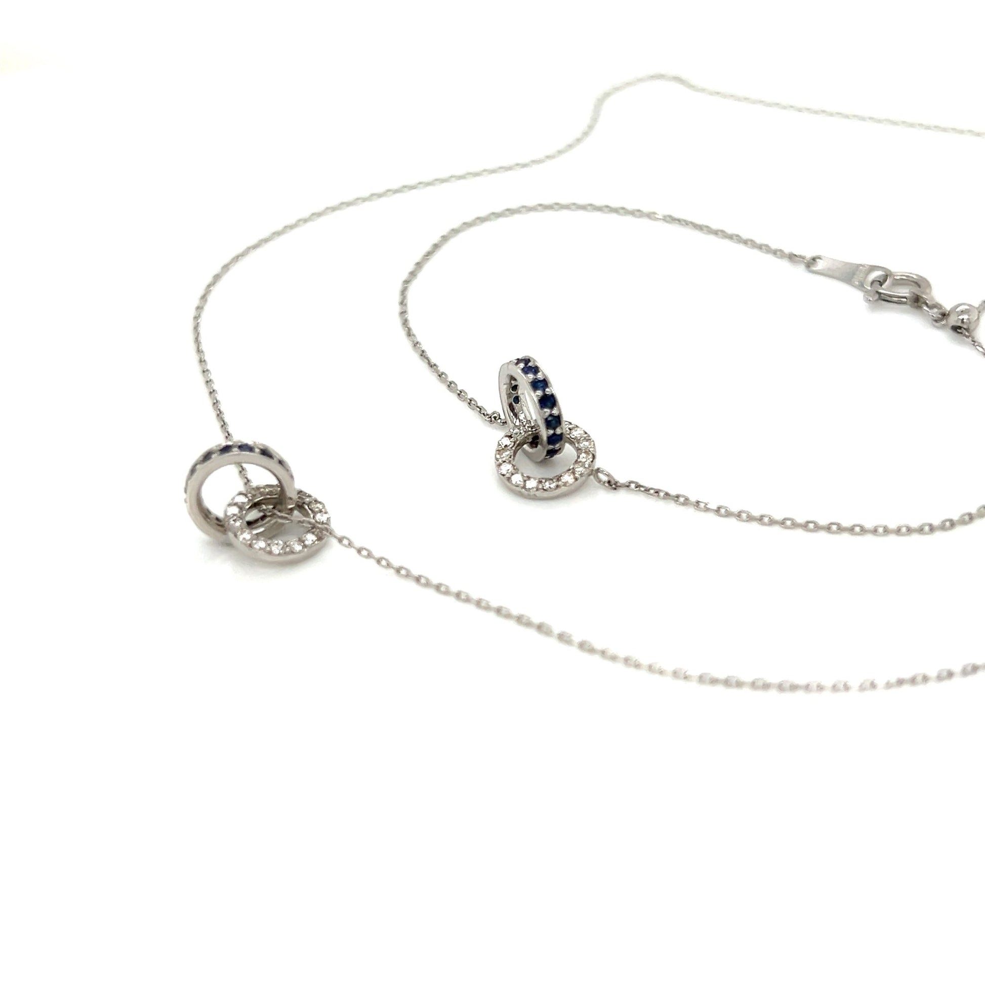 Double Loop Dia/Sapphire Bracelet 0.1/0.1ct - JMW Jewelry Wholesale