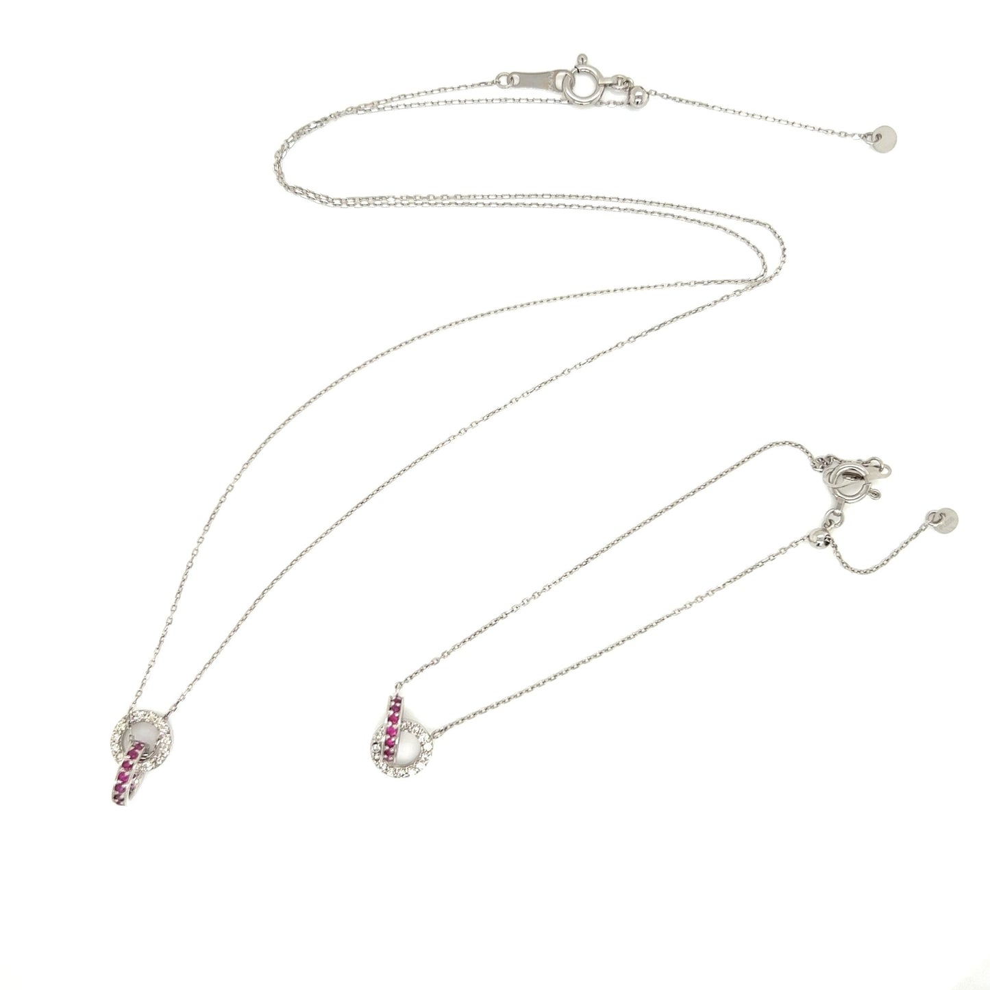 Double Loop Necklace Ruby 0.1/0.1ct - JMW Jewelry Wholesale