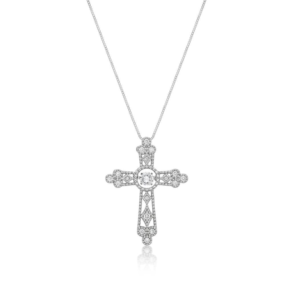 DS Big Cross Necklace 0.2/0.22ct - JMW Jewelry Wholesale