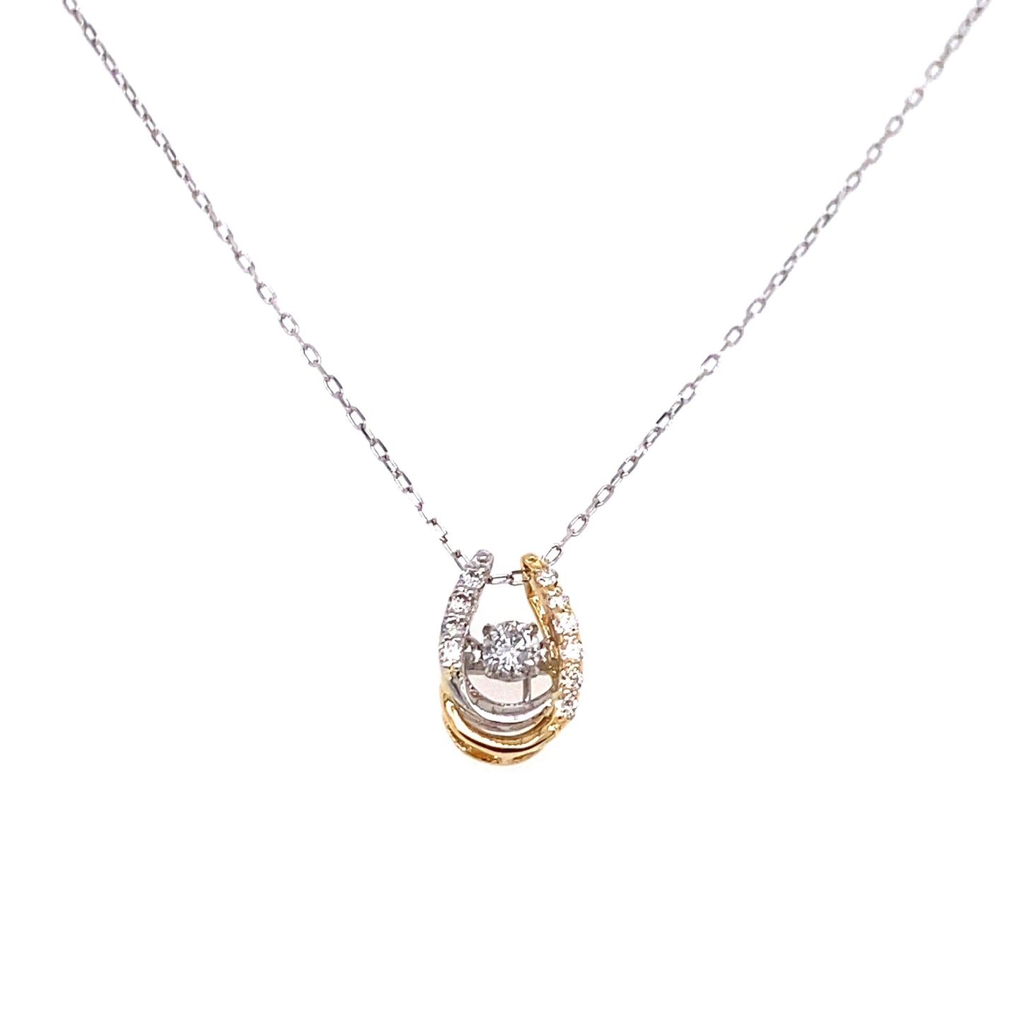 DS Mixed Color Horseshoe Necklace 0.08ct/0.04ct - JMW Jewelry Wholesale