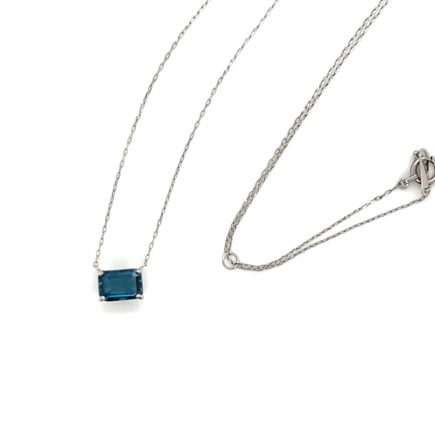 Emerald cut Necklace London Blue Topaz - JMW Jewelry Wholesale
