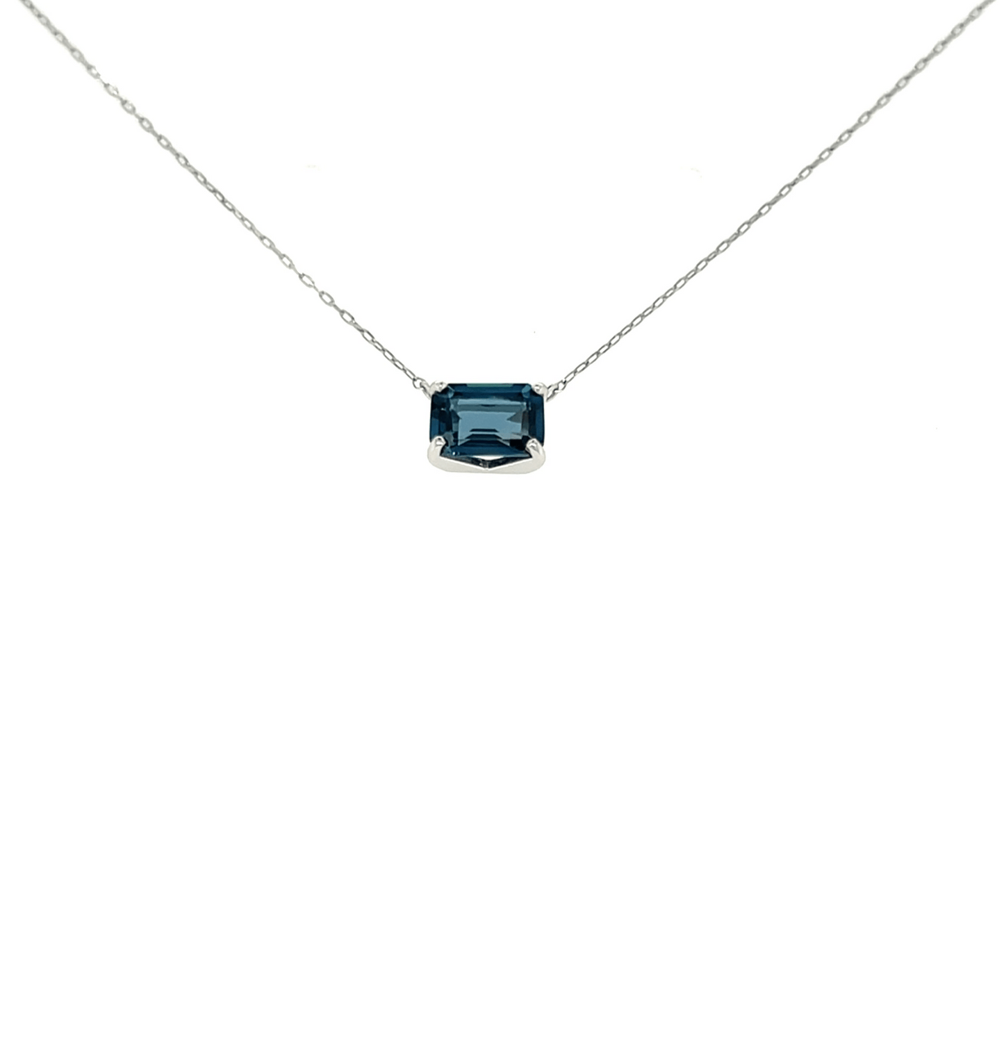 Emerald cut Necklace London Blue Topaz - JMW Jewelry Wholesale