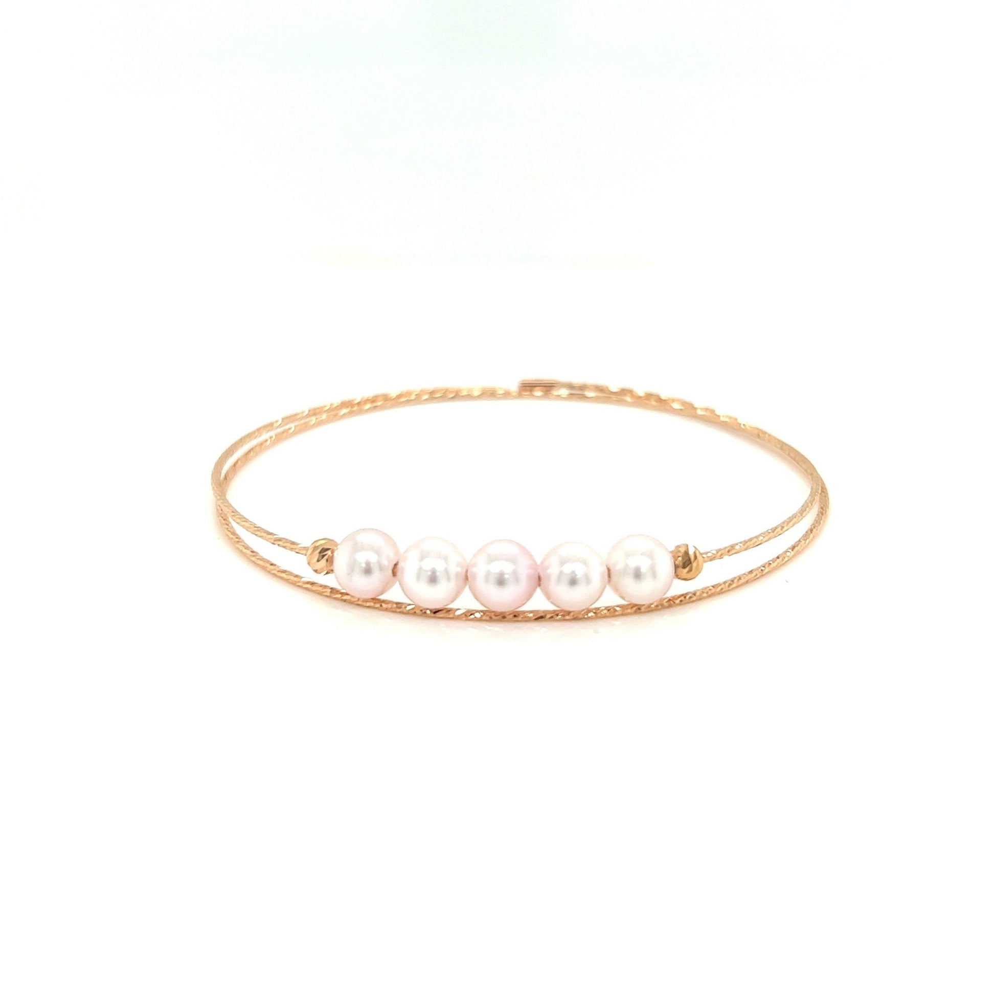 Five Akoya Pearl Wire Bangle 5.5 - 6mm - JMW Jewelry Wholesale