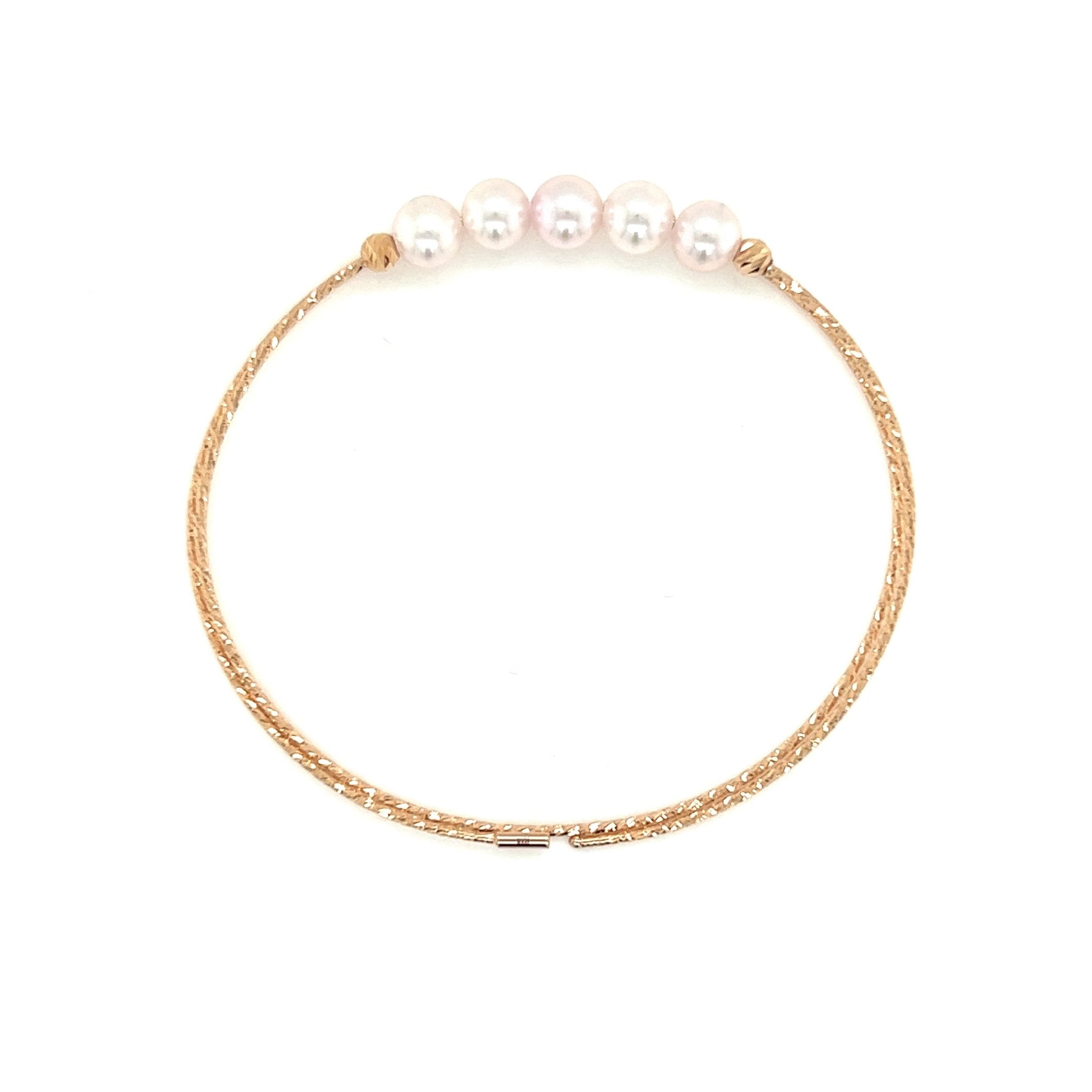 Five Akoya Pearl Wire Bangle 5.5 - 6mm - JMW Jewelry Wholesale
